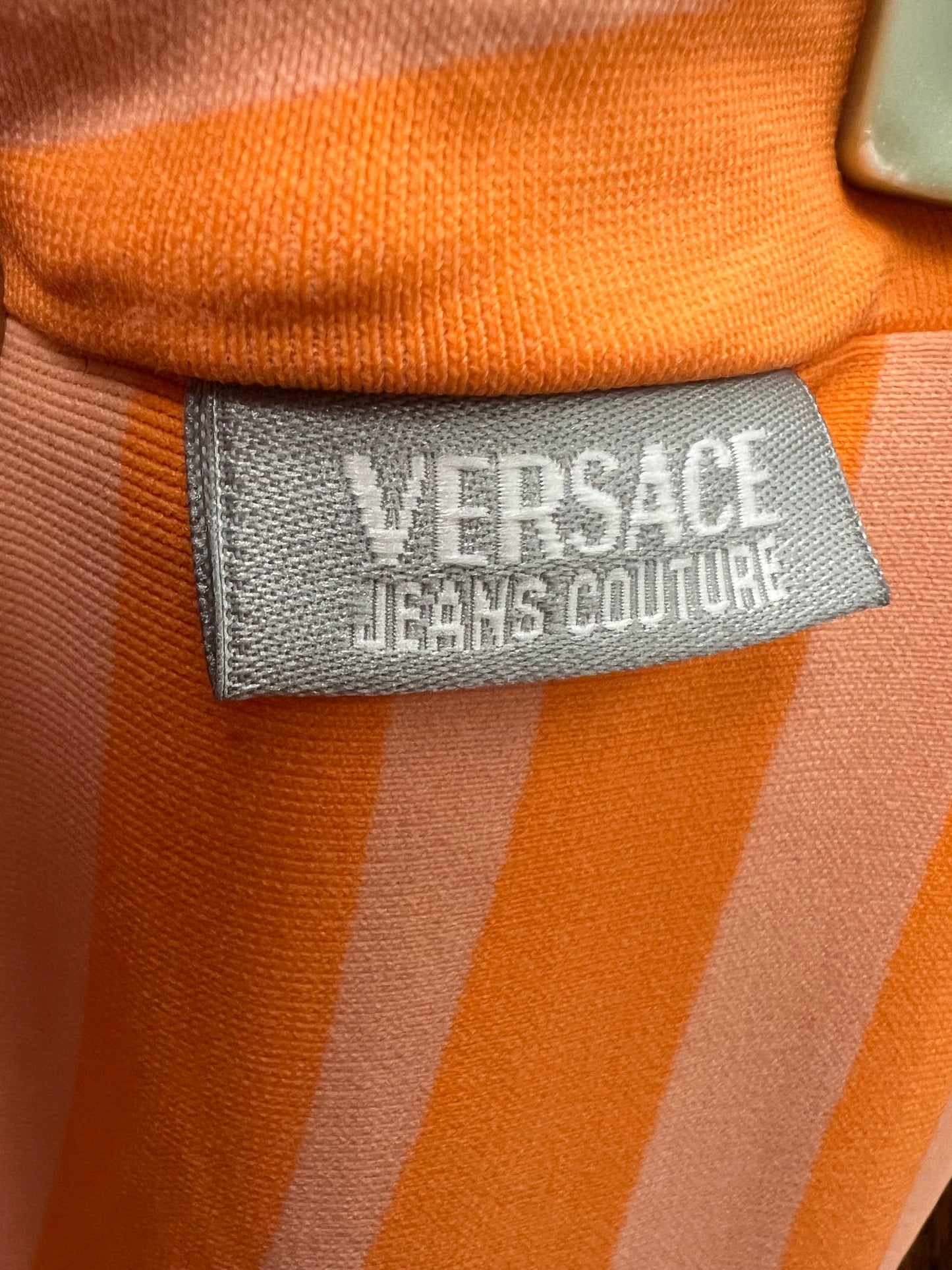 Versace Couture Jeans Orange Striped Pants size xs