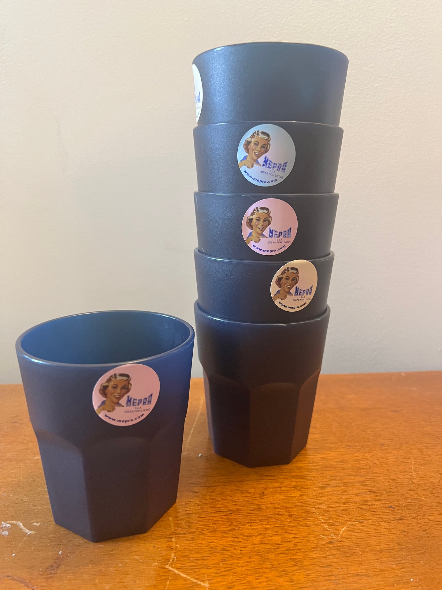 Mepra of Italy—6 Low Tumblers Set, Navy Blue