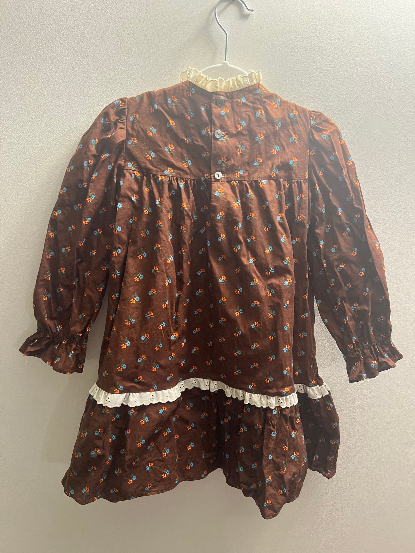 Polly Flinders Vintage Girls 70s Dress - size 6x