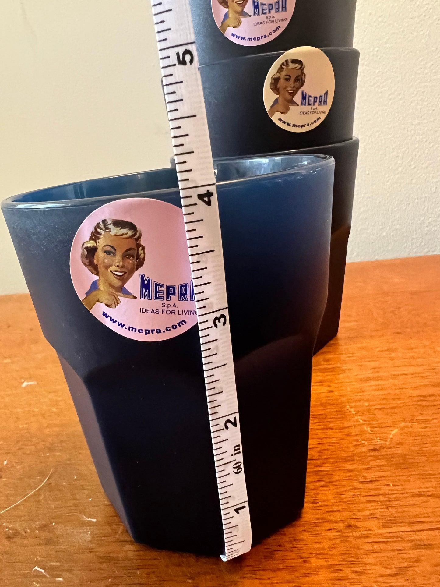 Mepra of Italy—6 Low Tumblers Set, Navy Blue