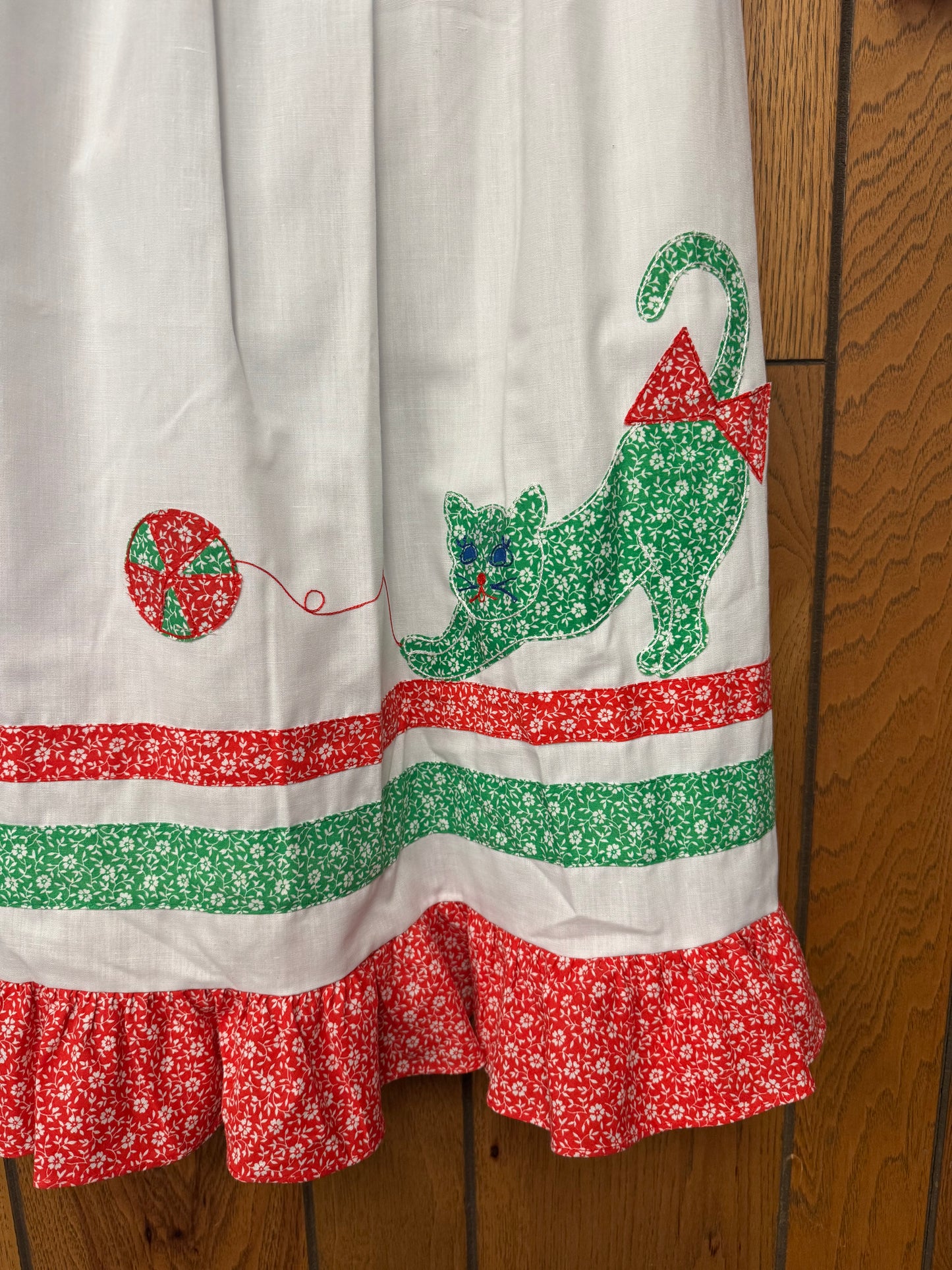 Vintage 70s Girls Cat Dress size 6x
