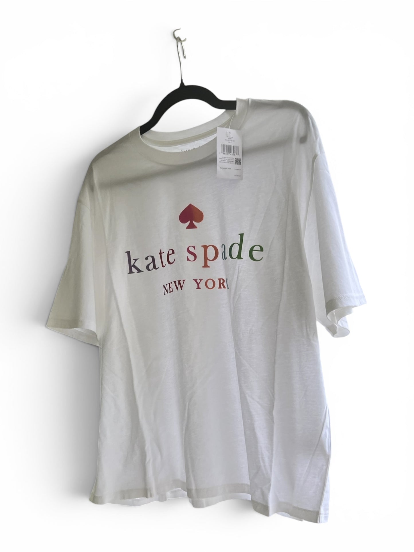 NWT Kate Spade New York Branded T-shirt, Rainbow Letters, Size XL