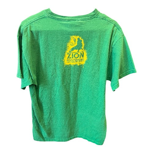 2005 Bob Marley Licensed Zion Rootswear Vintage Green/Yellow Tee size m
