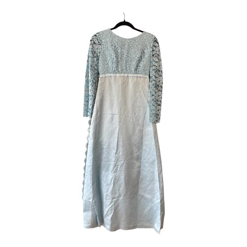 Blue 1960s Gown with Lace Floor-Length Cape, size xs