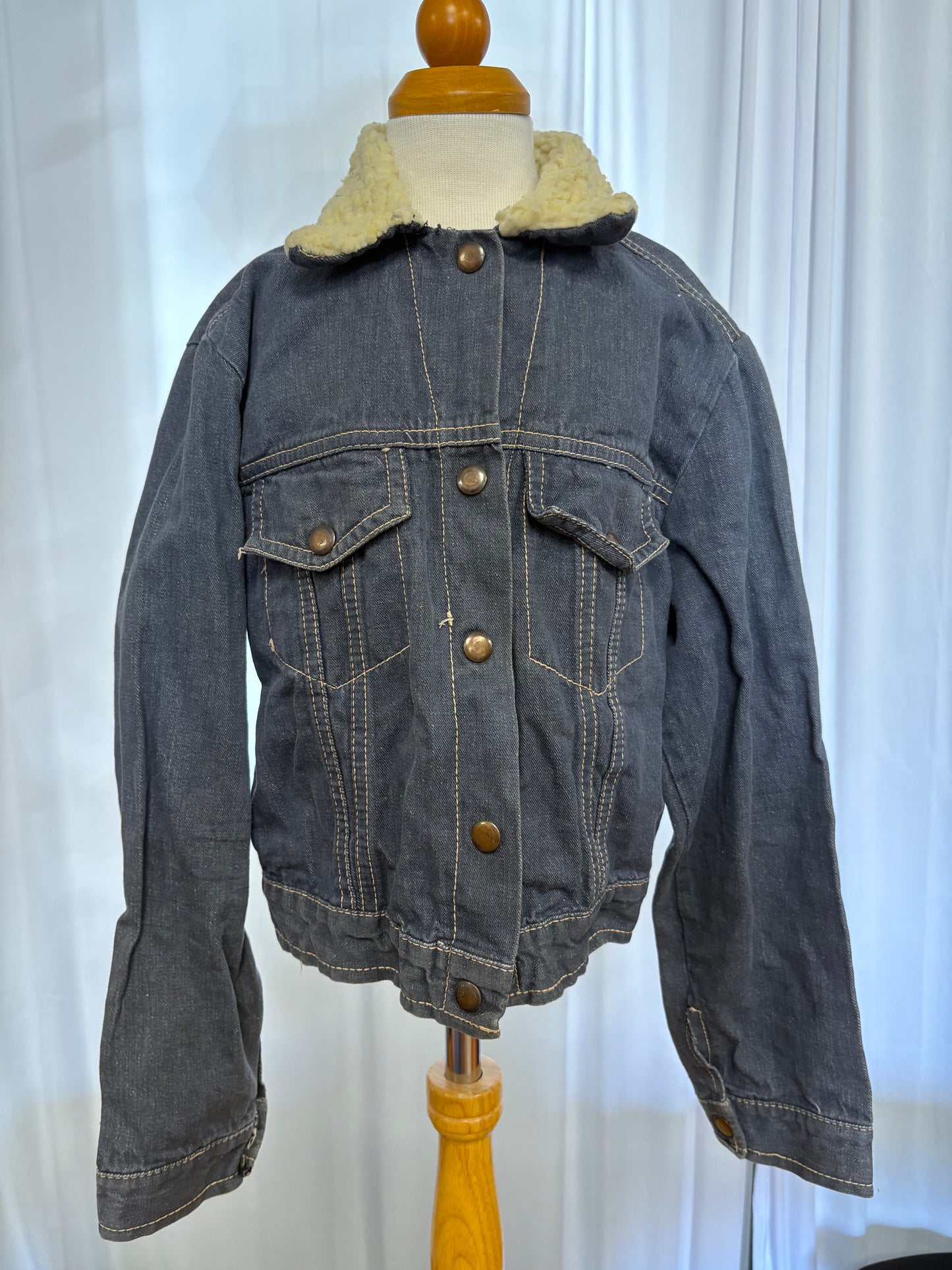 Vintage Kids Denim Jacket - Motorcycle Design