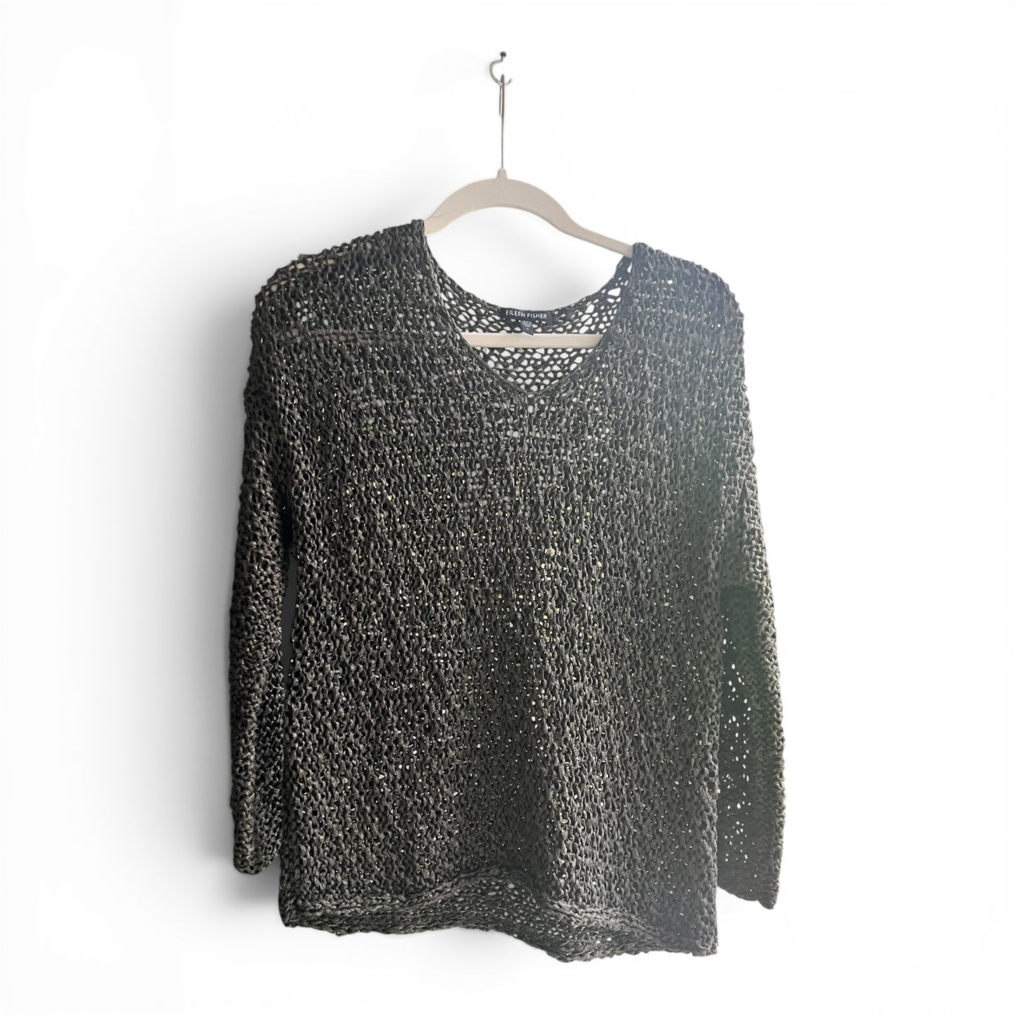 Eileen Fisher Loose Knit Italian Yarn Sweater, size large
