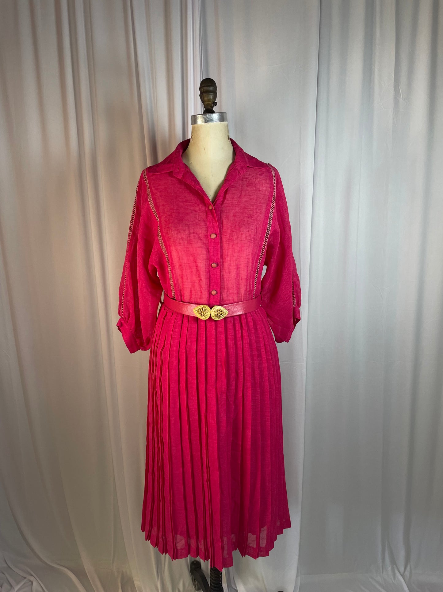 Vintage Pink Shirt Dress, size m