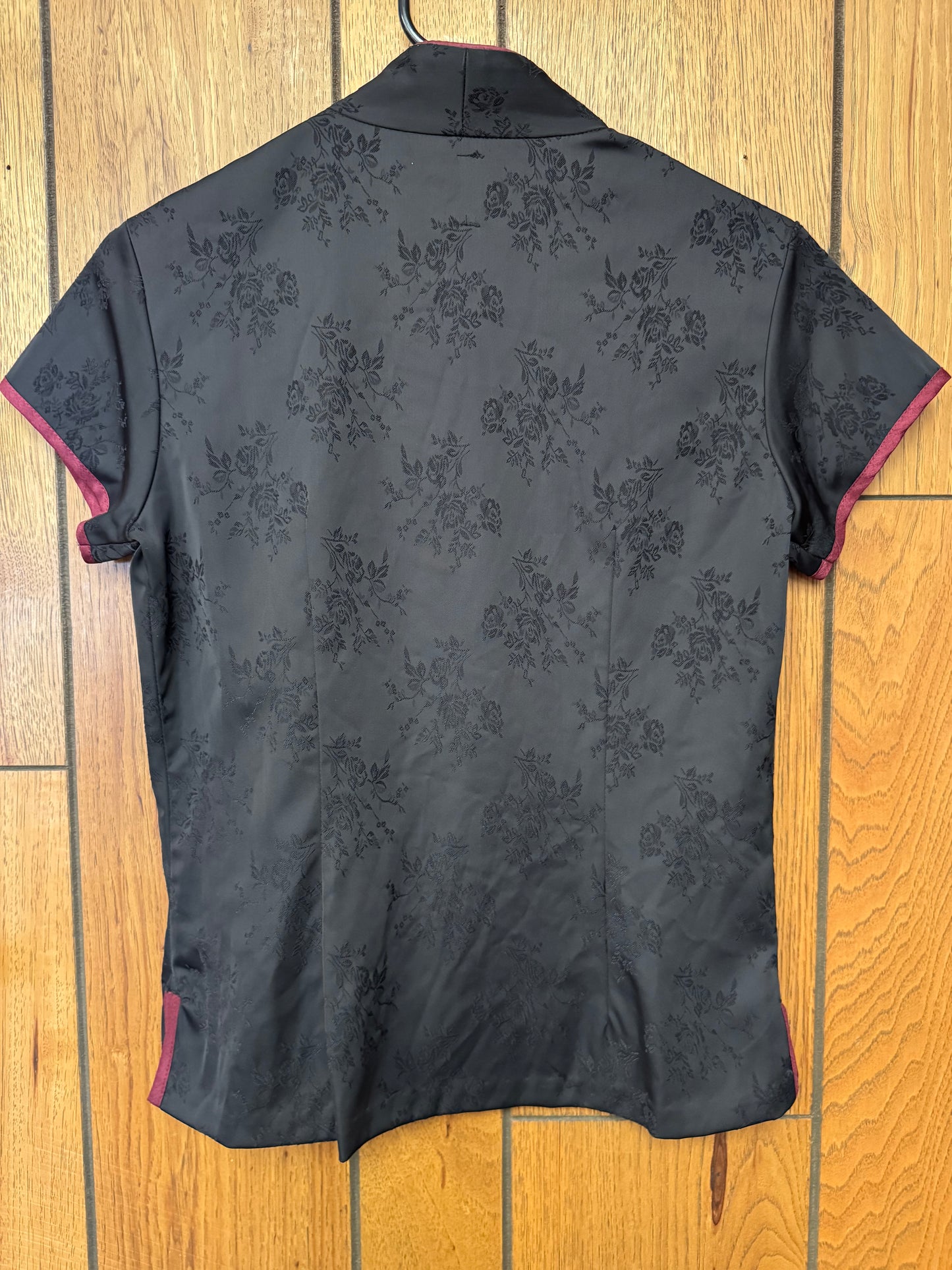 Staud Black/Burgundy Blouse - size small