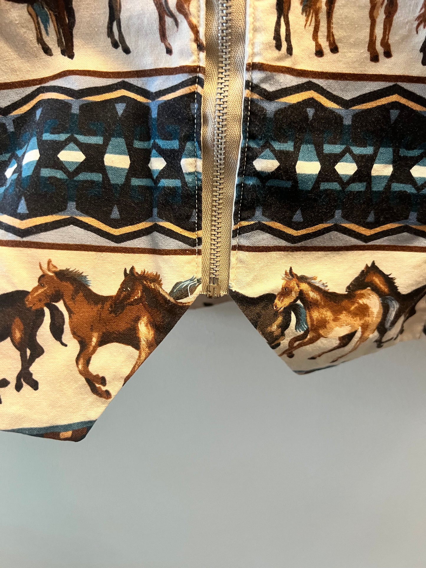 Western/Equestrian Print Crisscross Back Top