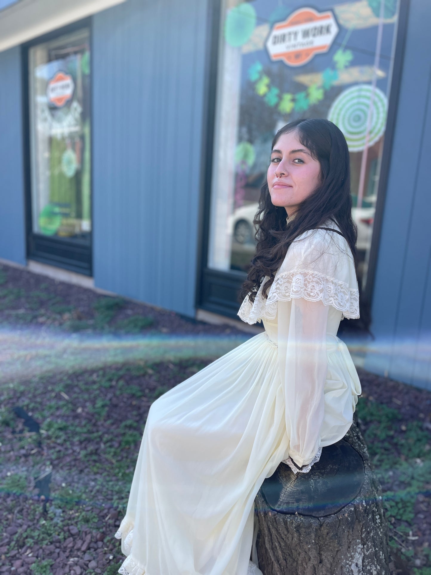 Vintage Off-White Prairie Dress