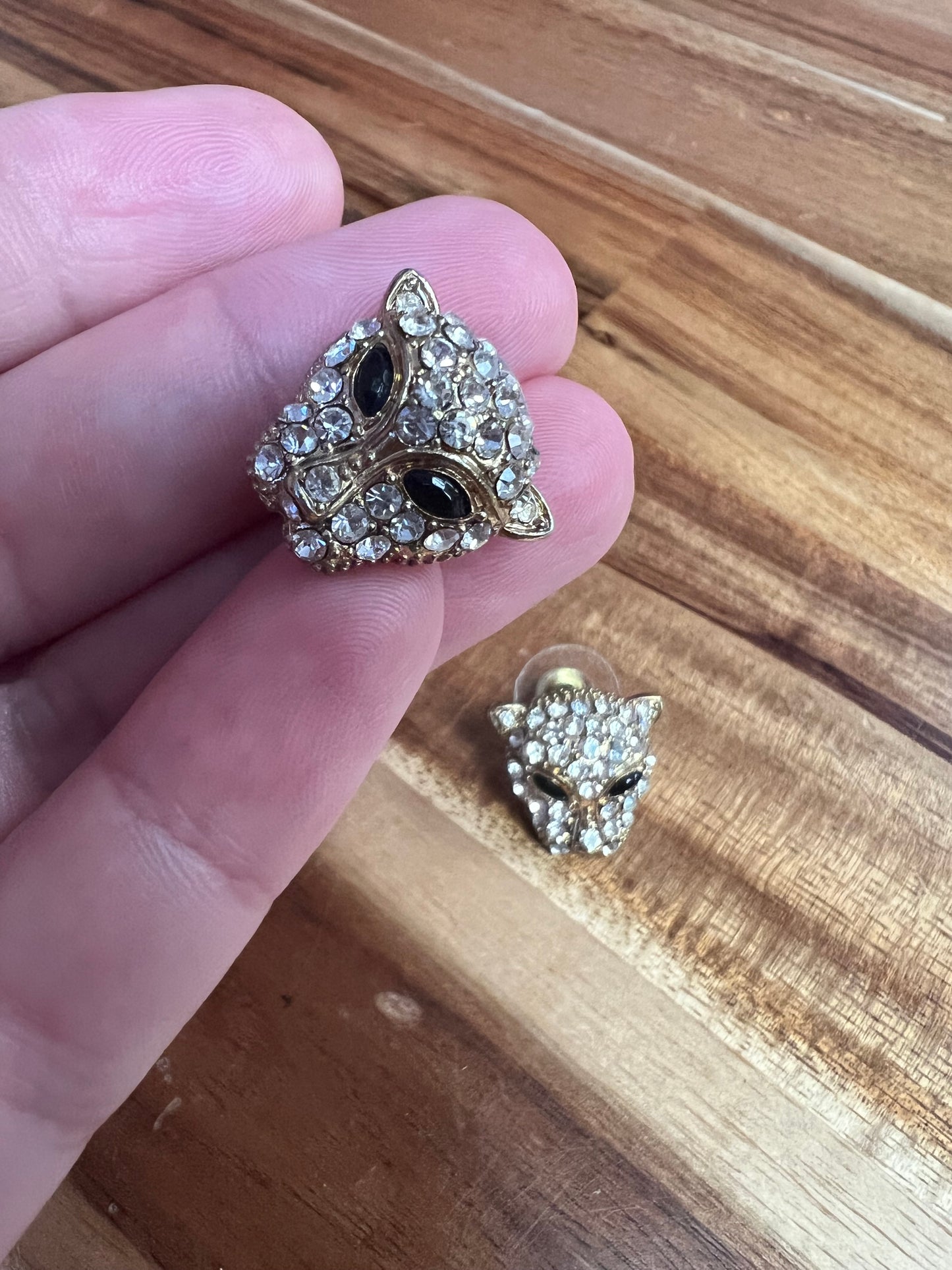 Sparkly Panther Vintage Earrings