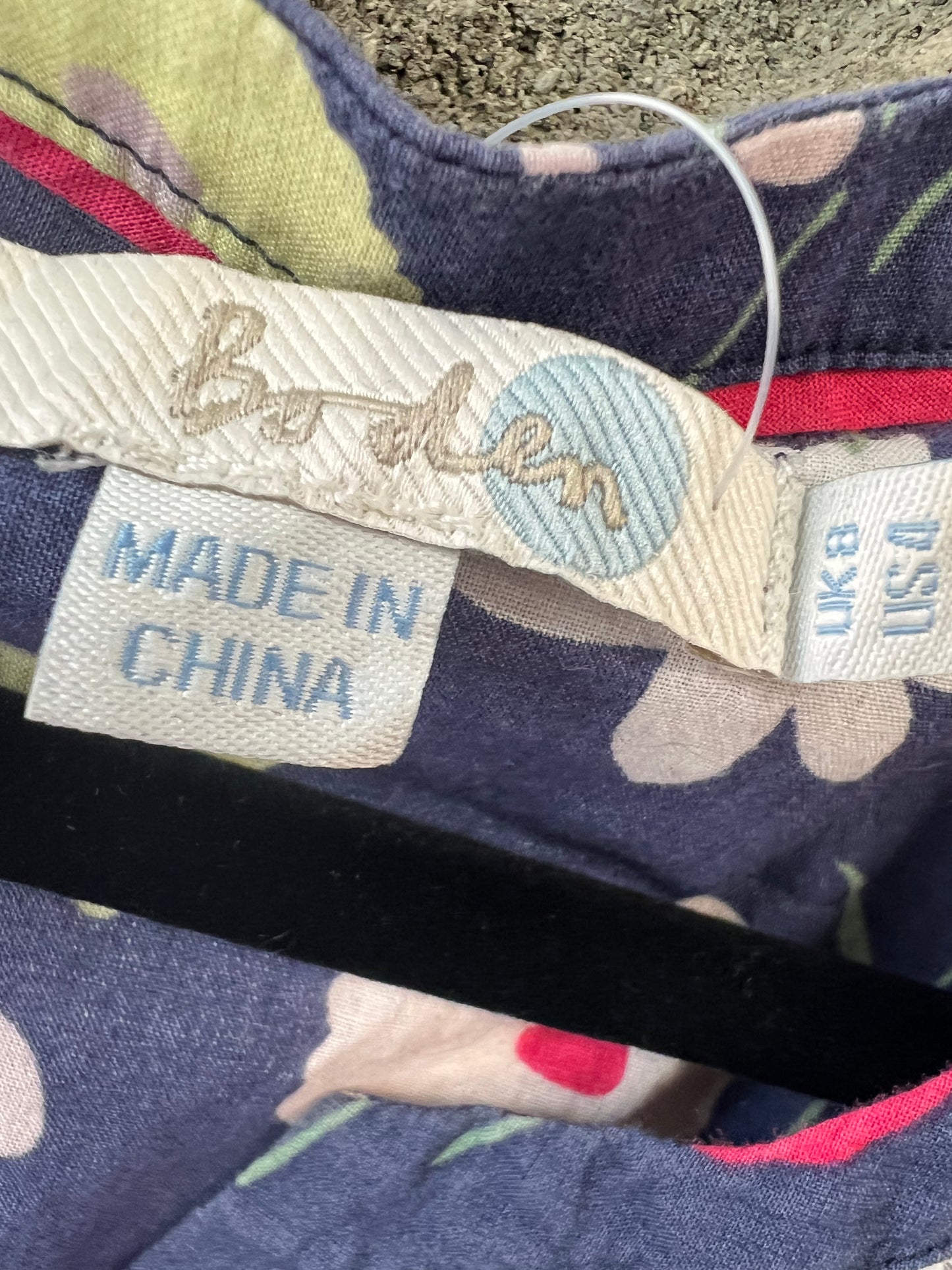 Boden Navy Blue Floral Top, size s