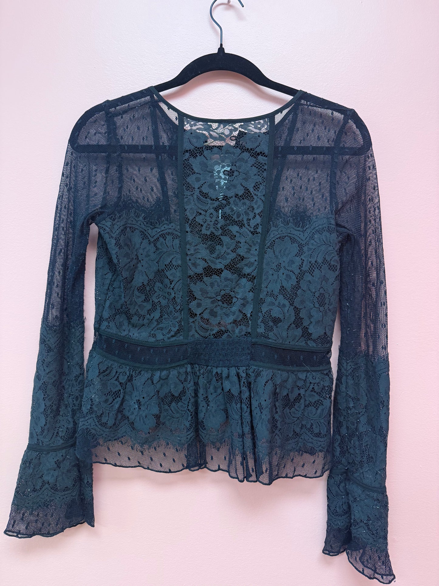 Free People Sheer Lace Top size XS