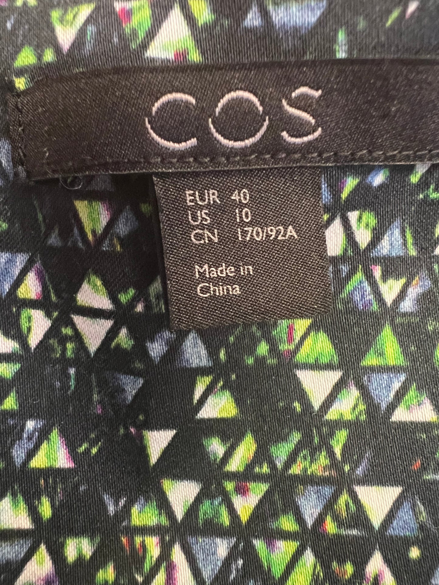 Cos Dress with Geometric Print, size 10