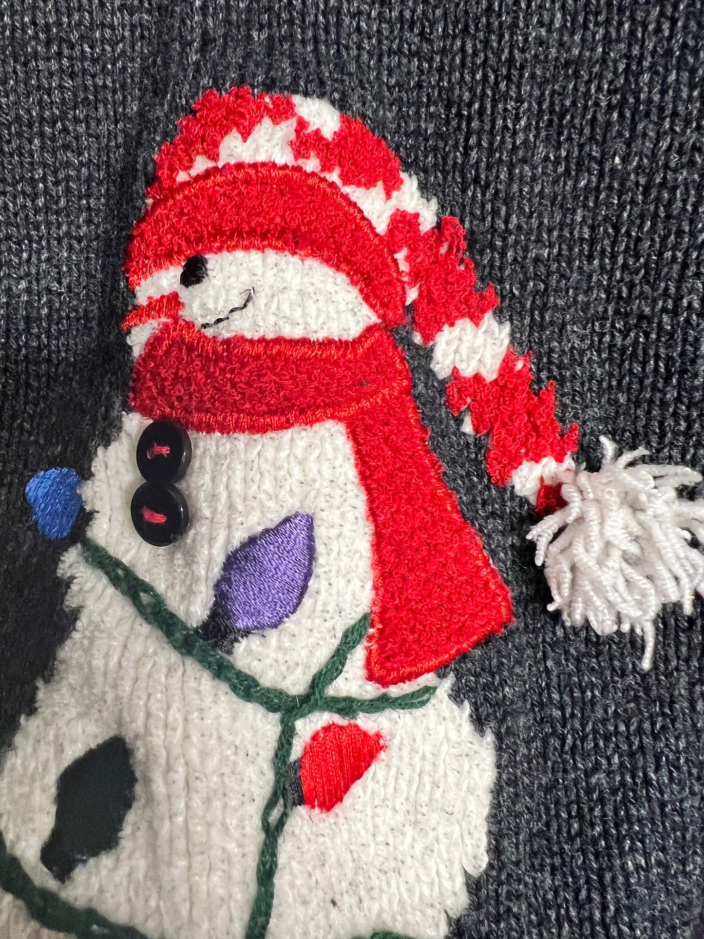 Vintage Ugly Christmas Sweater Cardigan, size large