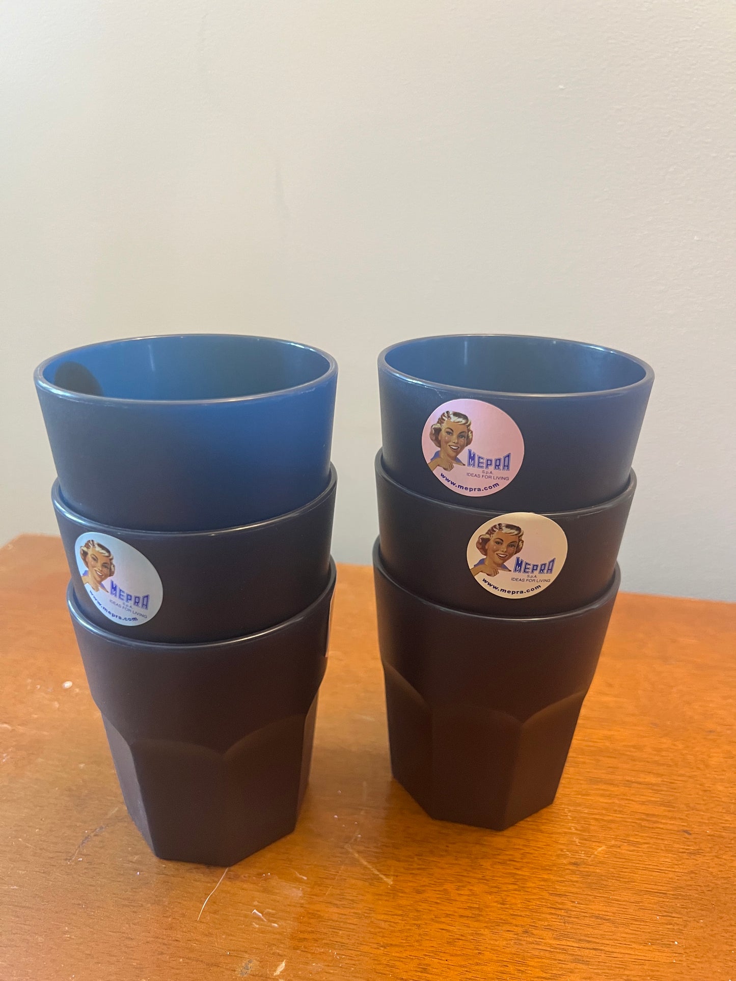 Mepra of Italy—6 Low Tumblers Set, Navy Blue