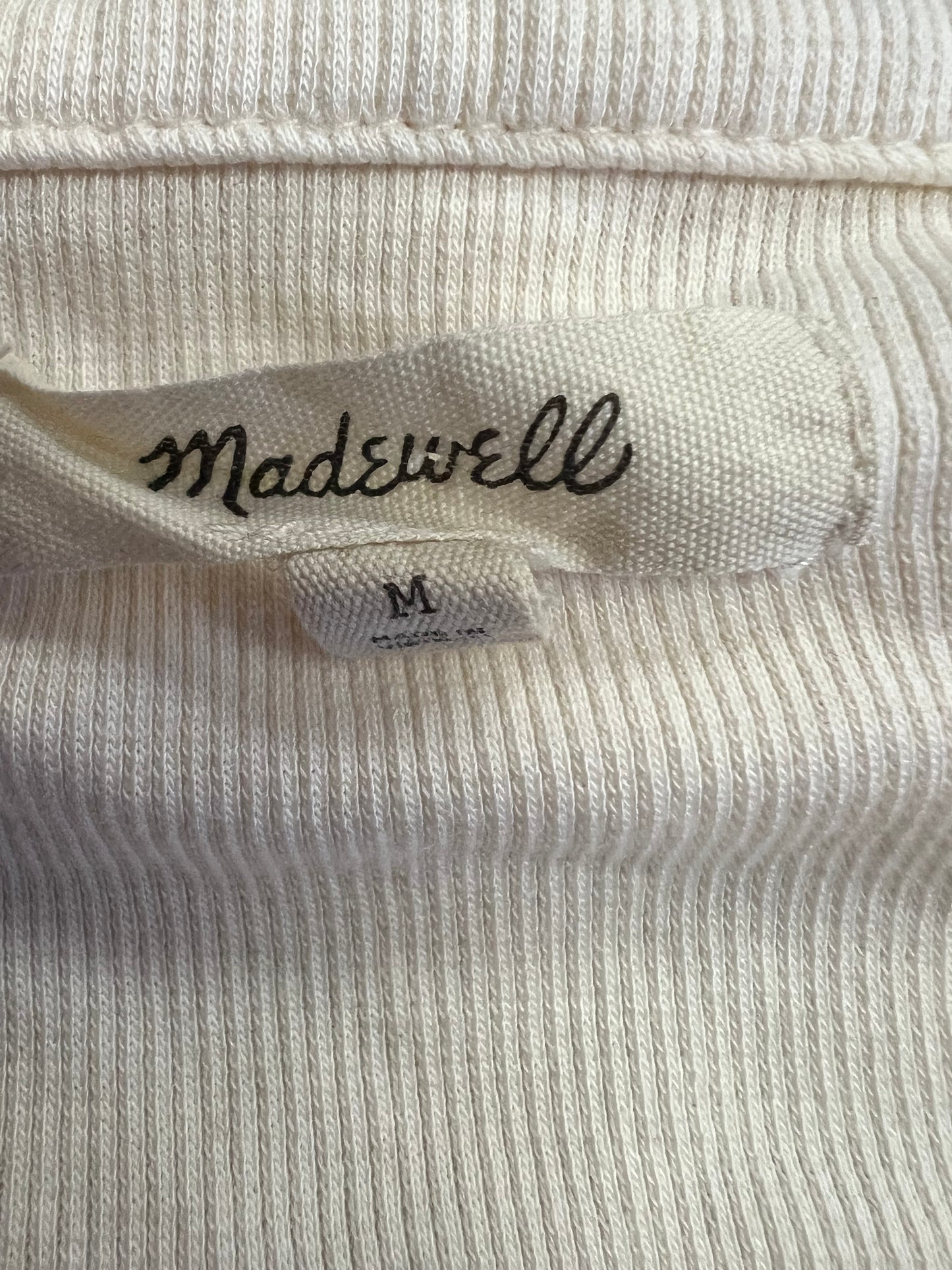 Madewell Collared White Long Sleeved Button-down Shirt, size m