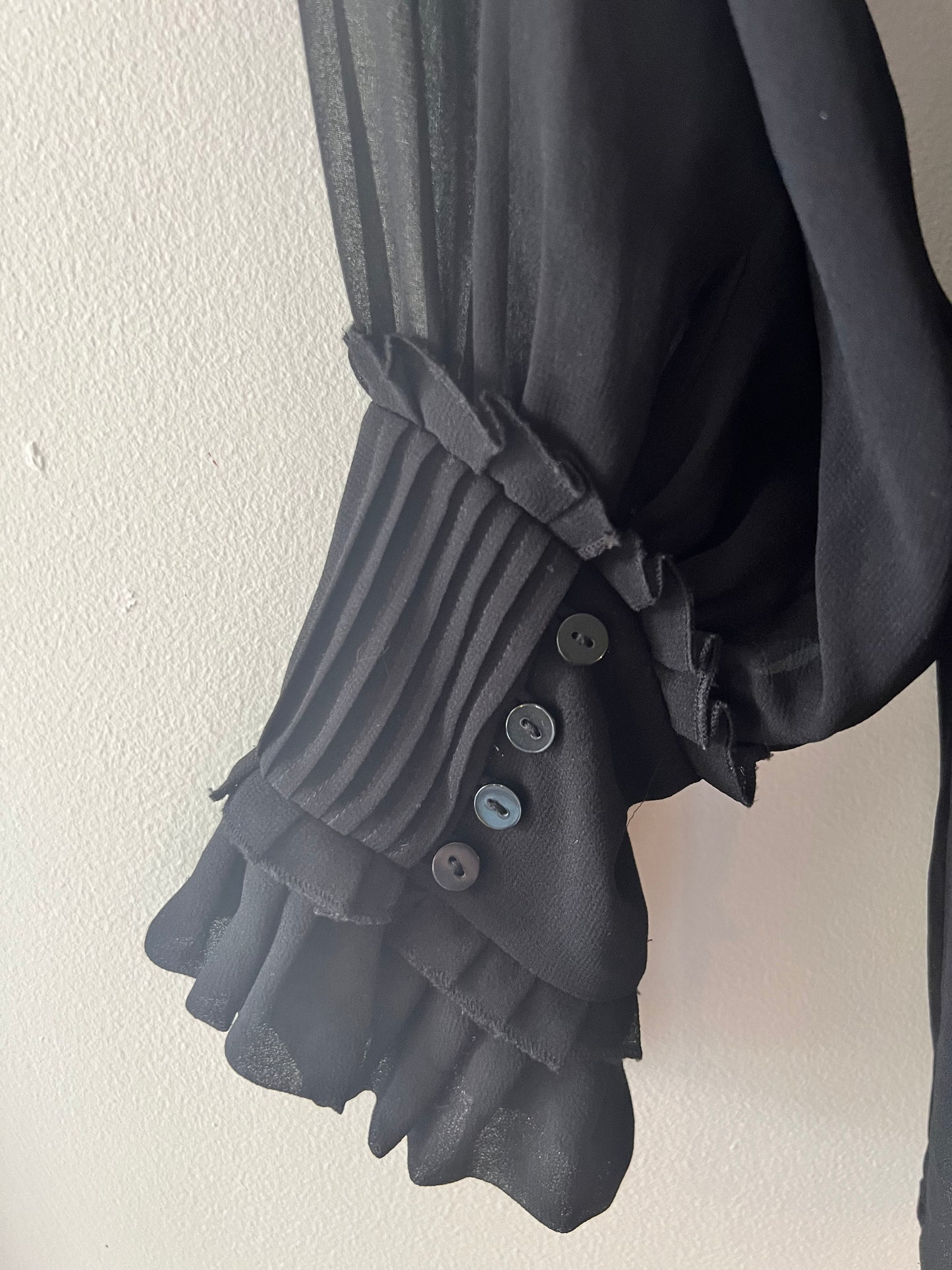 Zara Woman Sheer Black Blouse size M
