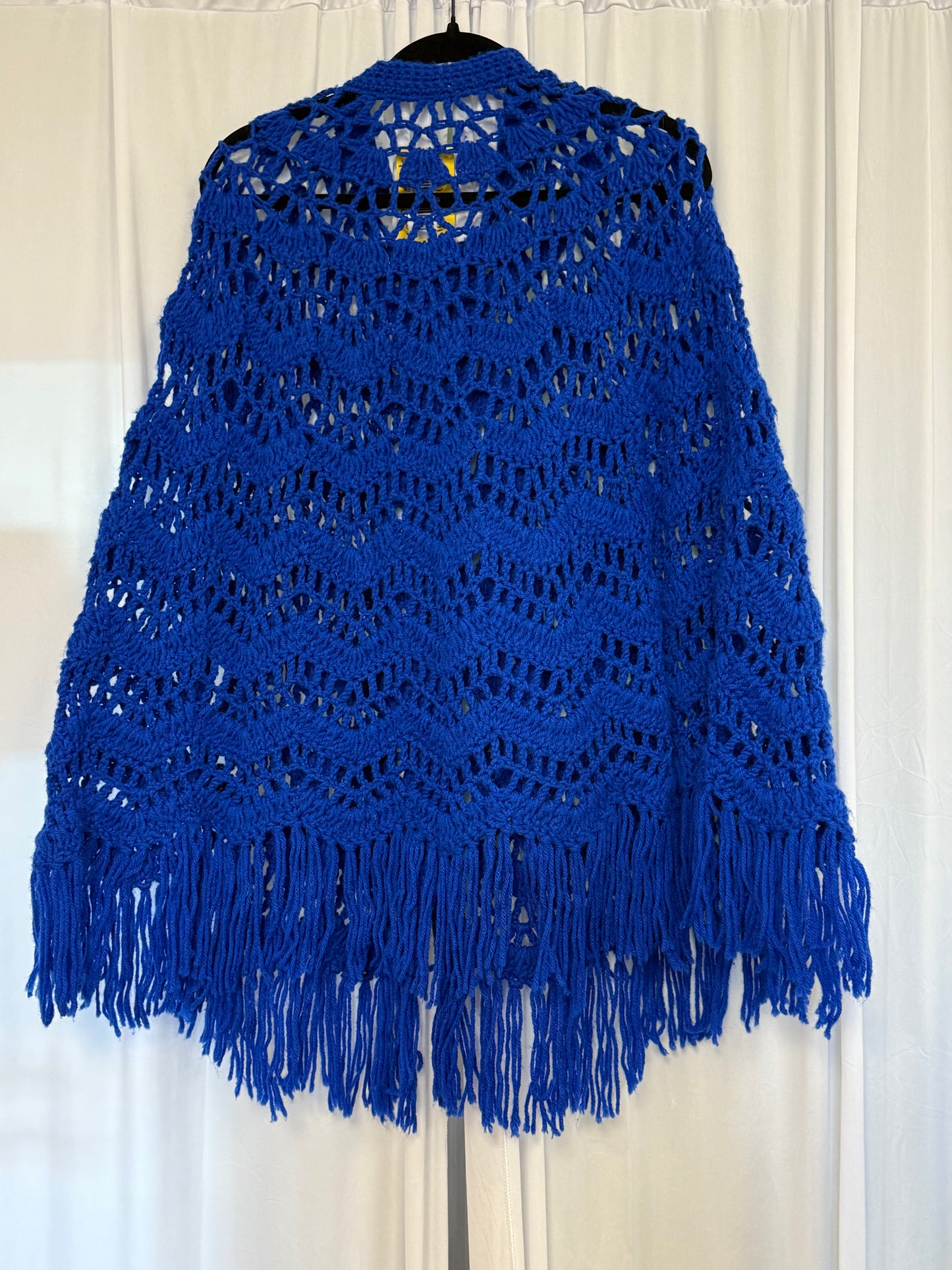 Vintage Blue Poncho - OS