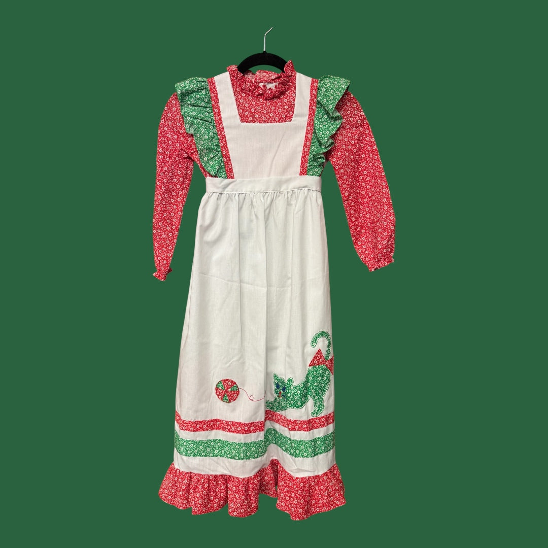 Vintage 70s Girls Cat Dress size 6x