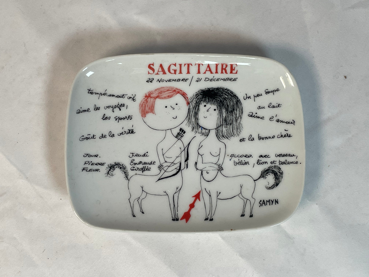Vintage Limoges France Zodiac Dish Sagittarius