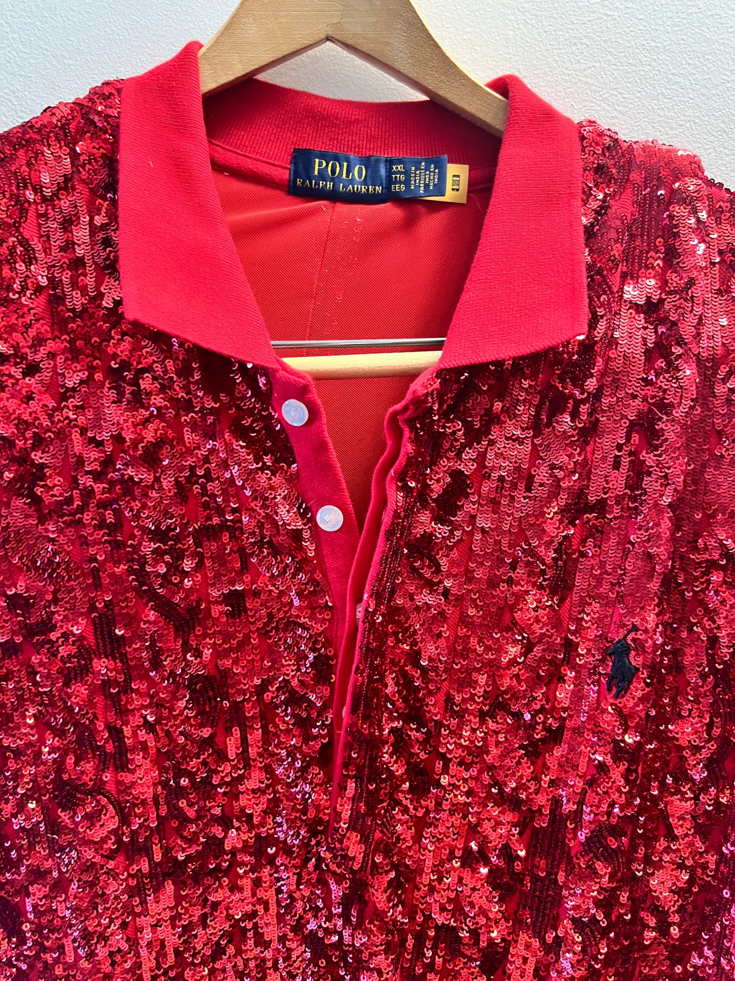 Ralph Lauren Polo Red Sequined Long Dress - size XXL