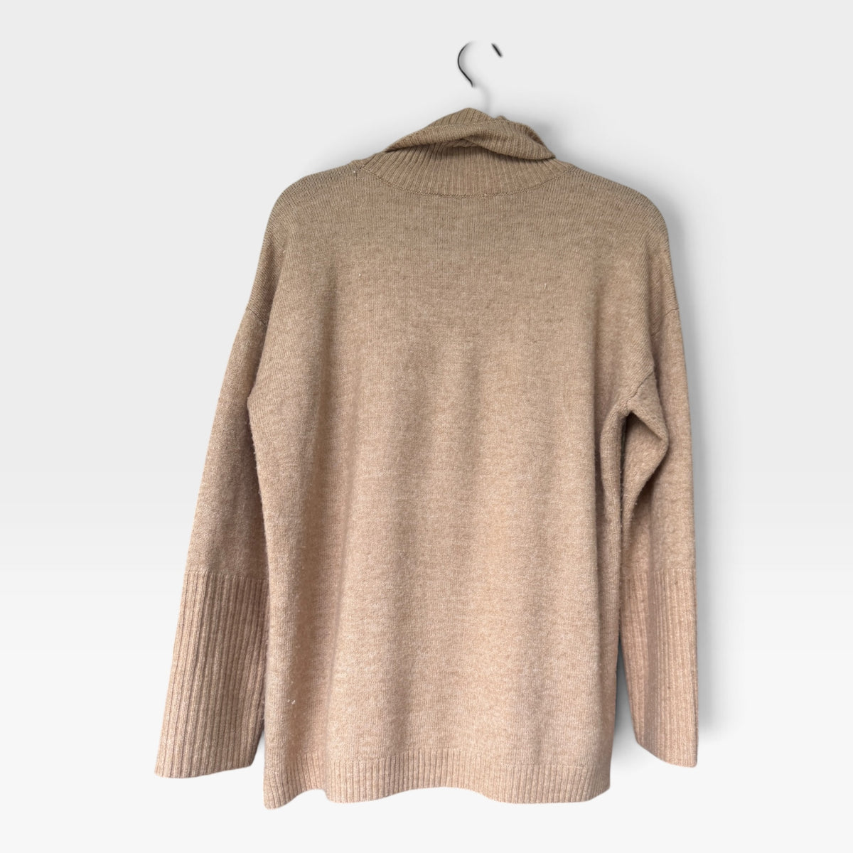 Loft Cowl Neck Beige Sweater, Neutral, Size Medium