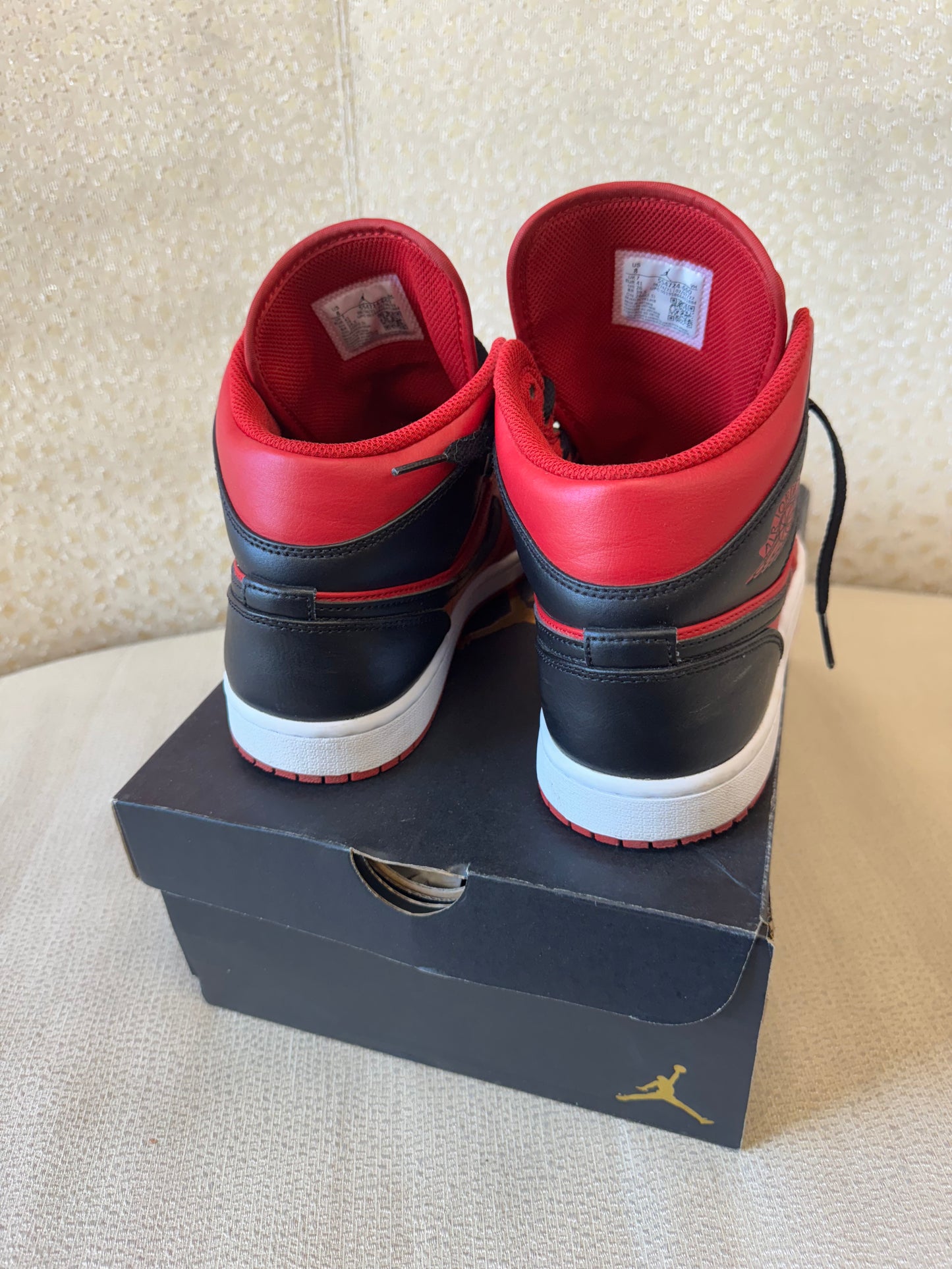 Nike Air Jordan 1, Red, Black, White size 8