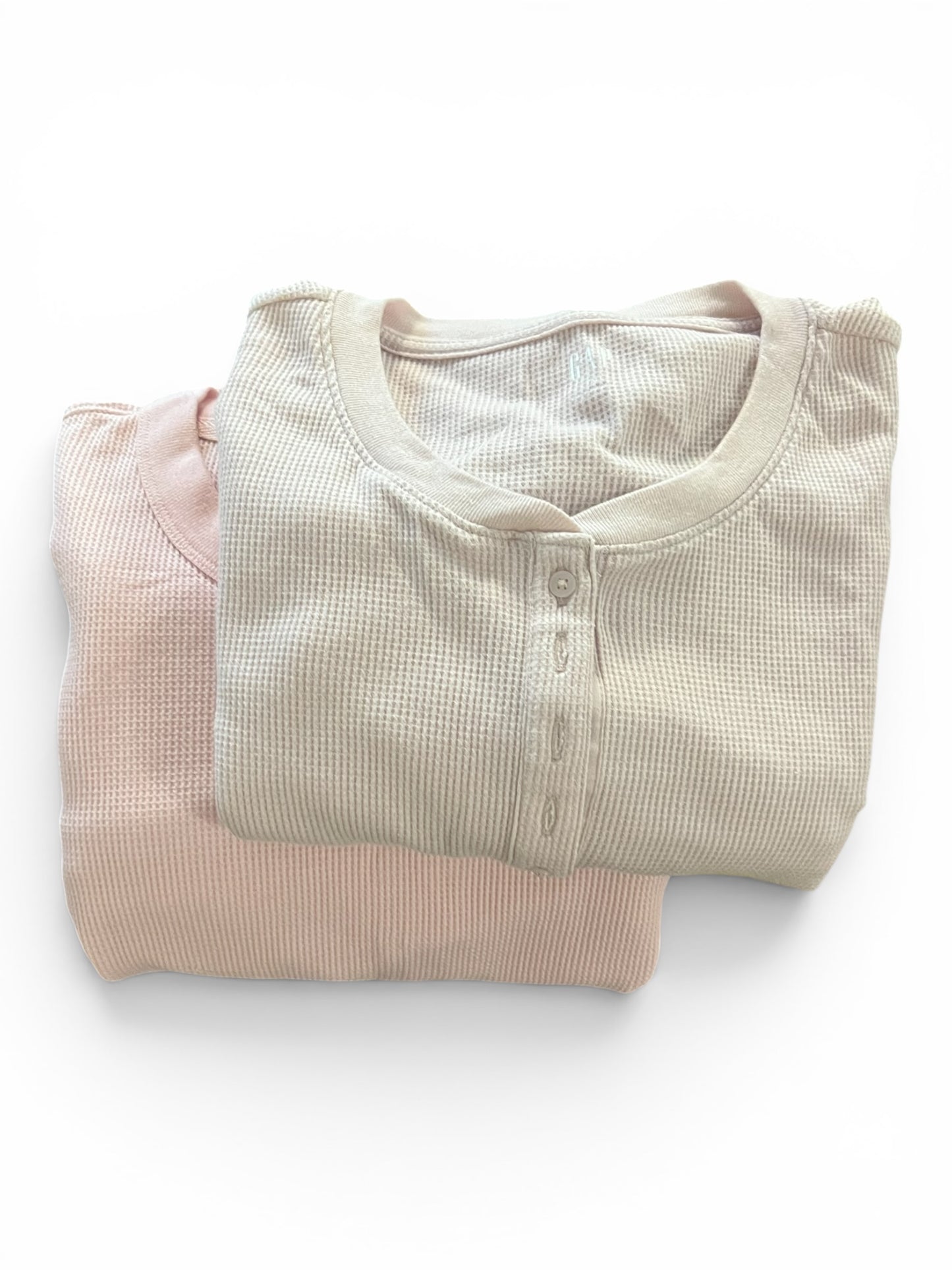 Two Gap Pink Waffle Thermal Shirts, Size L Tall