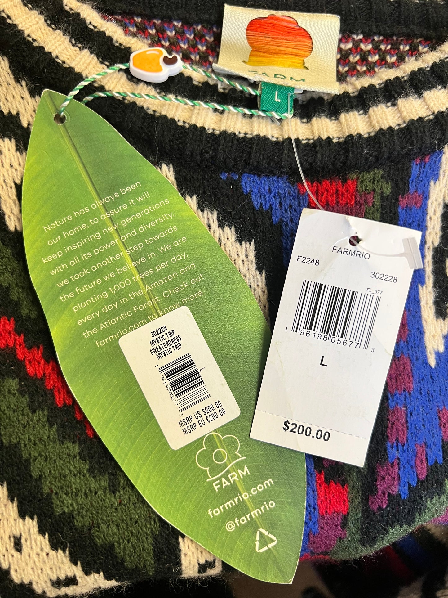NWT Farm Rio Sweater Dress with Stars, size L