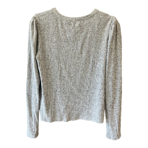 Madewell Gray Puff Shoulder Long Sleeved Shirt, size m