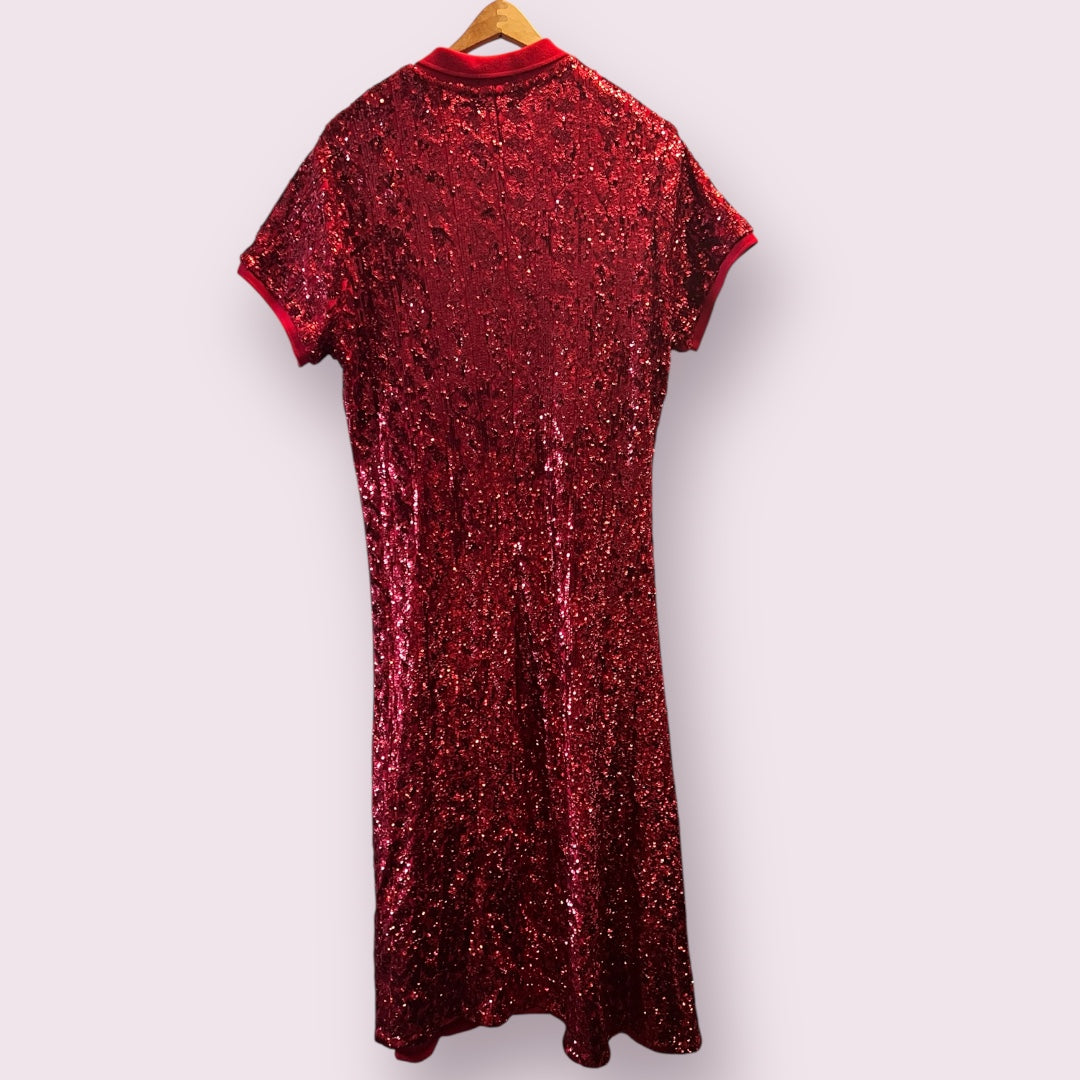 Ralph Lauren Polo Red Sequined Long Dress - size XXL