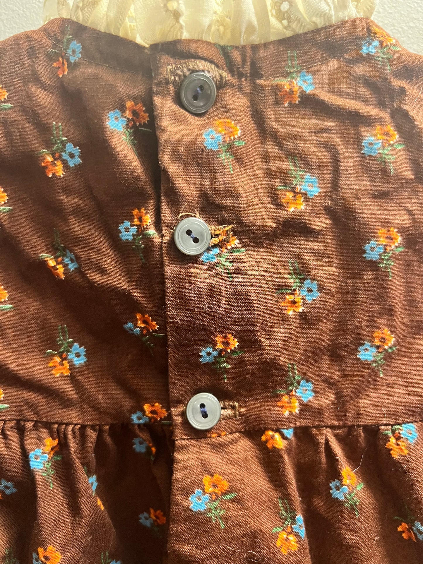 Polly Flinders Vintage Girls 70s Dress - size 6x
