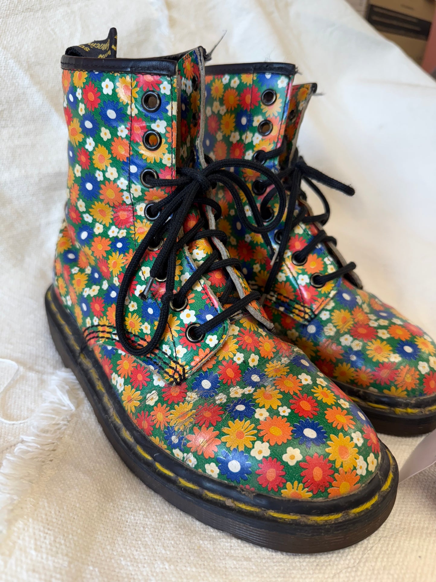Original Doc Martens—Made in England—Floral