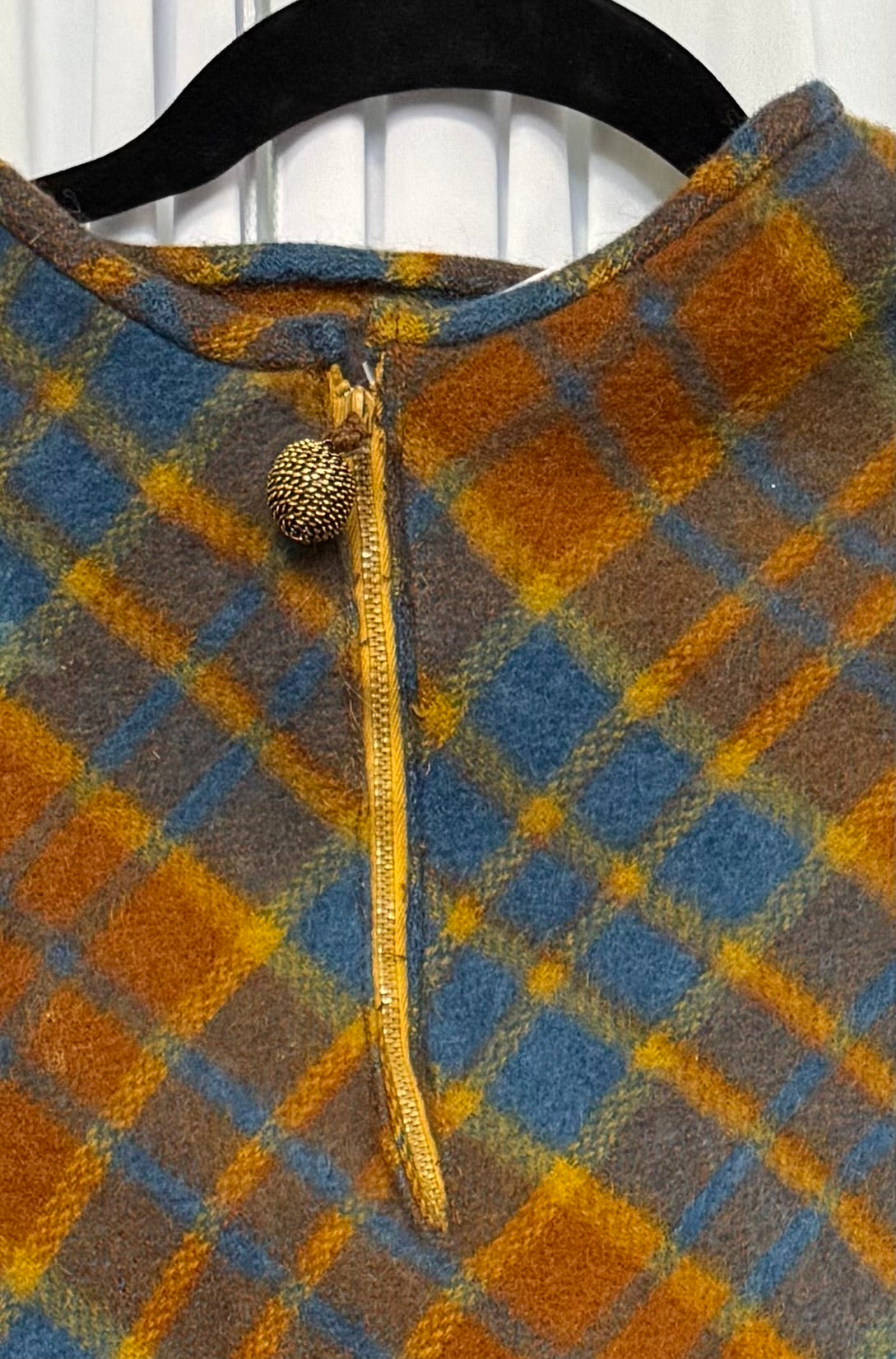 Vintage 60s/70s Fall Plaid Poncho
