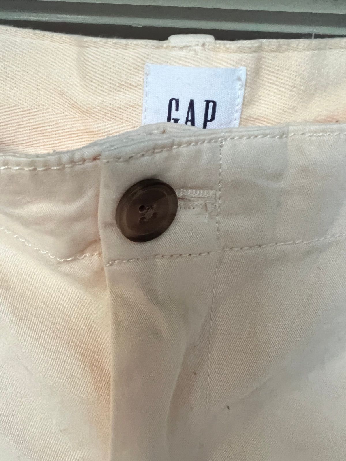NWT Gap Girlfriend Chinos, Light Peach Color, Frayed Hem, Side Stripes, Size 16