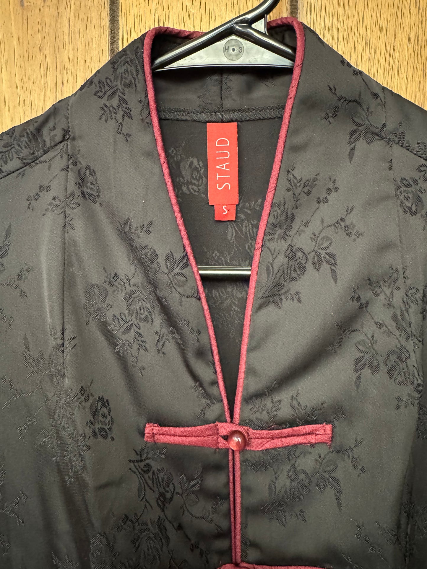 Staud Black/Burgundy Blouse - size small