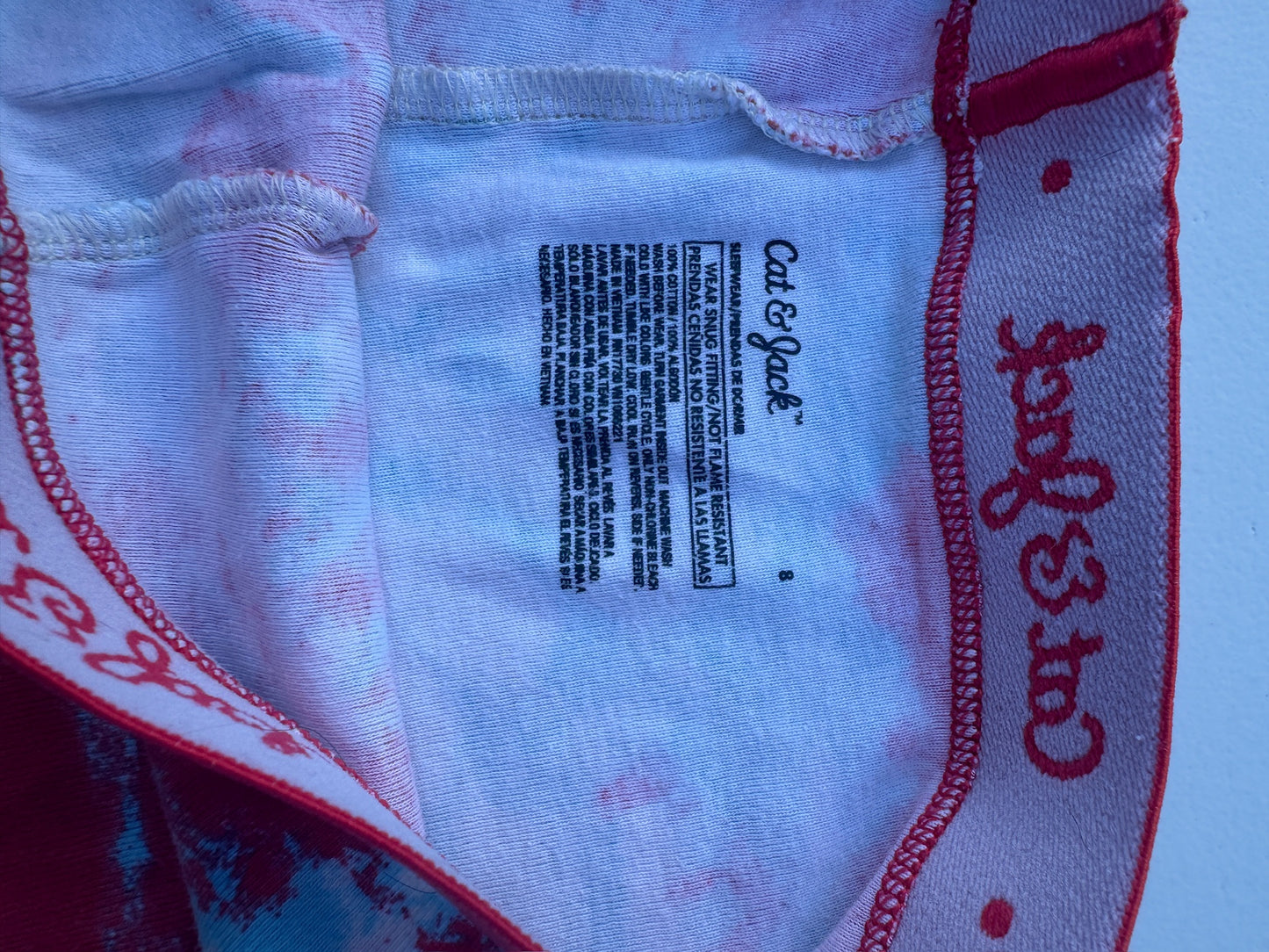 Bundle | Three Matching Sets of Kids Cat & Jack Pajamas | 100% Cotton | Size 8