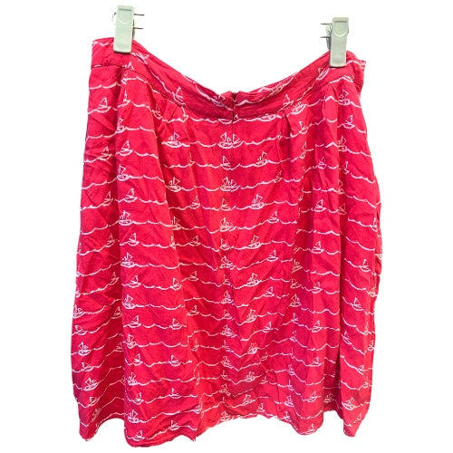 Vintage Brooklyn Industries Red Sailboat Skirt, size L
