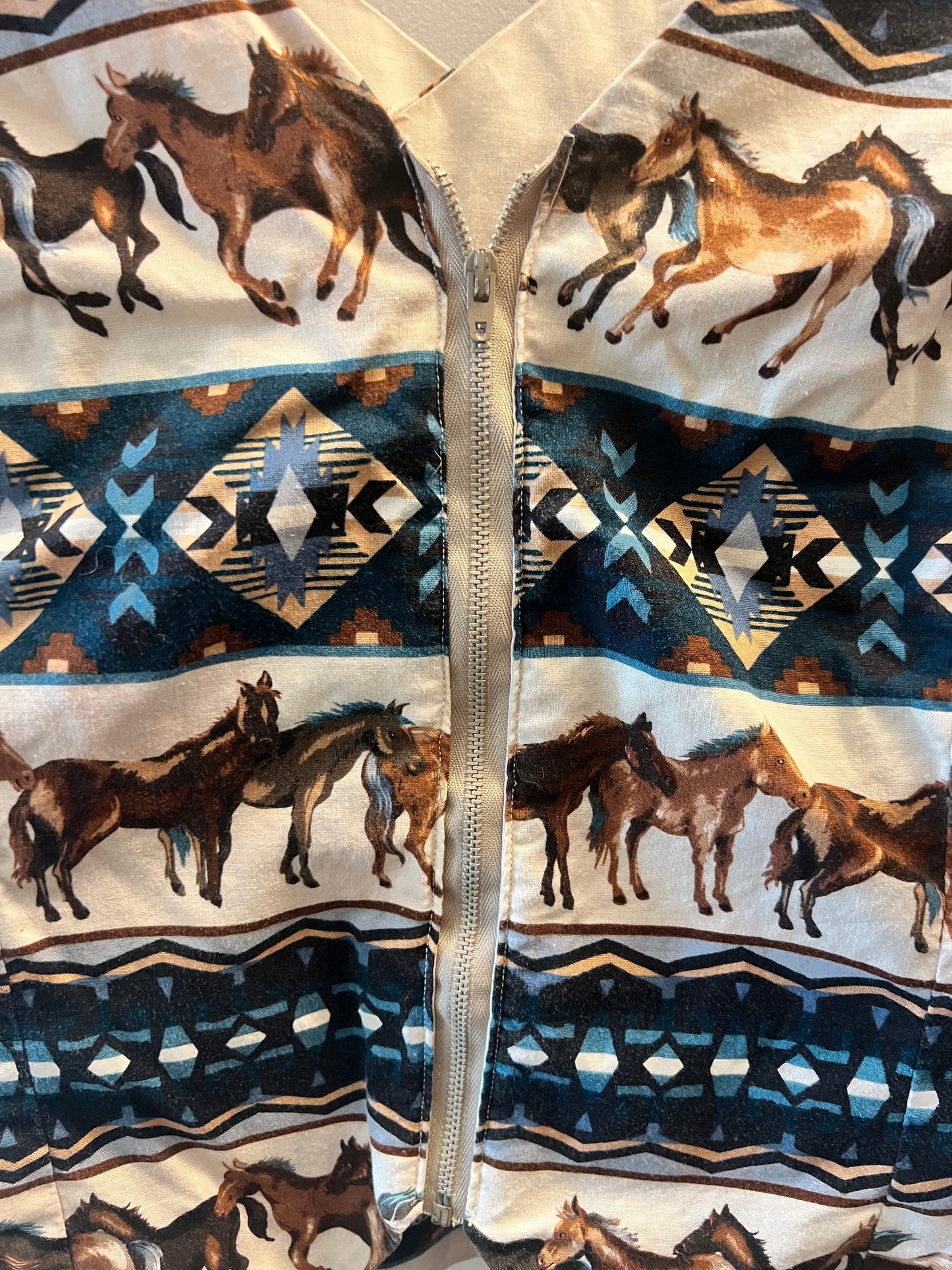 Western/Equestrian Print Crisscross Back Top