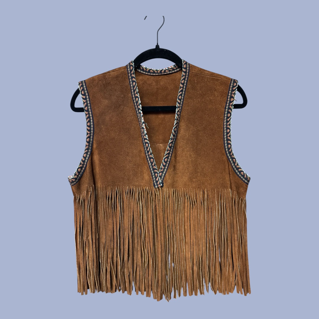 Vintage Suede Fringe Vest