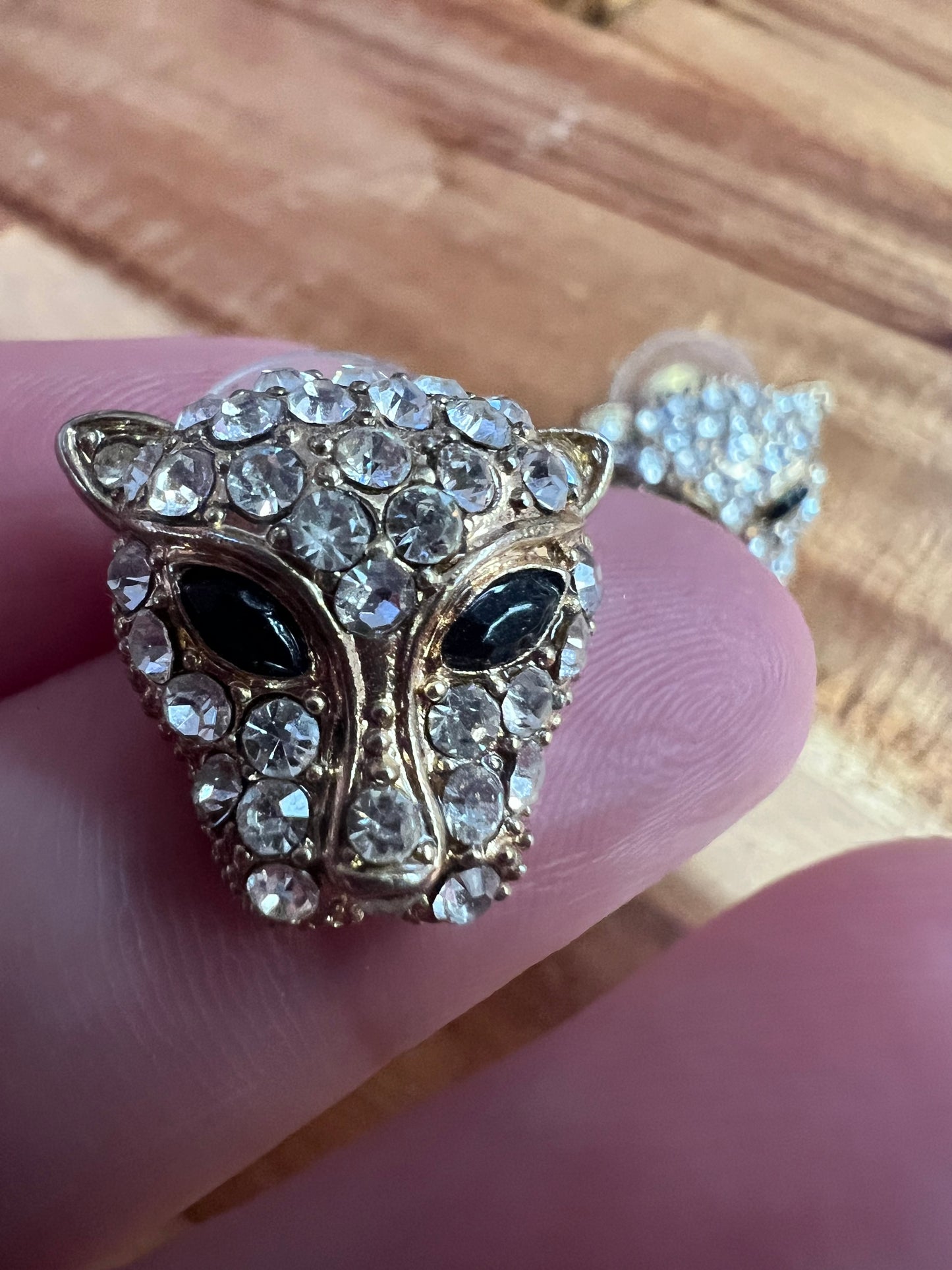 Sparkly Panther Vintage Earrings