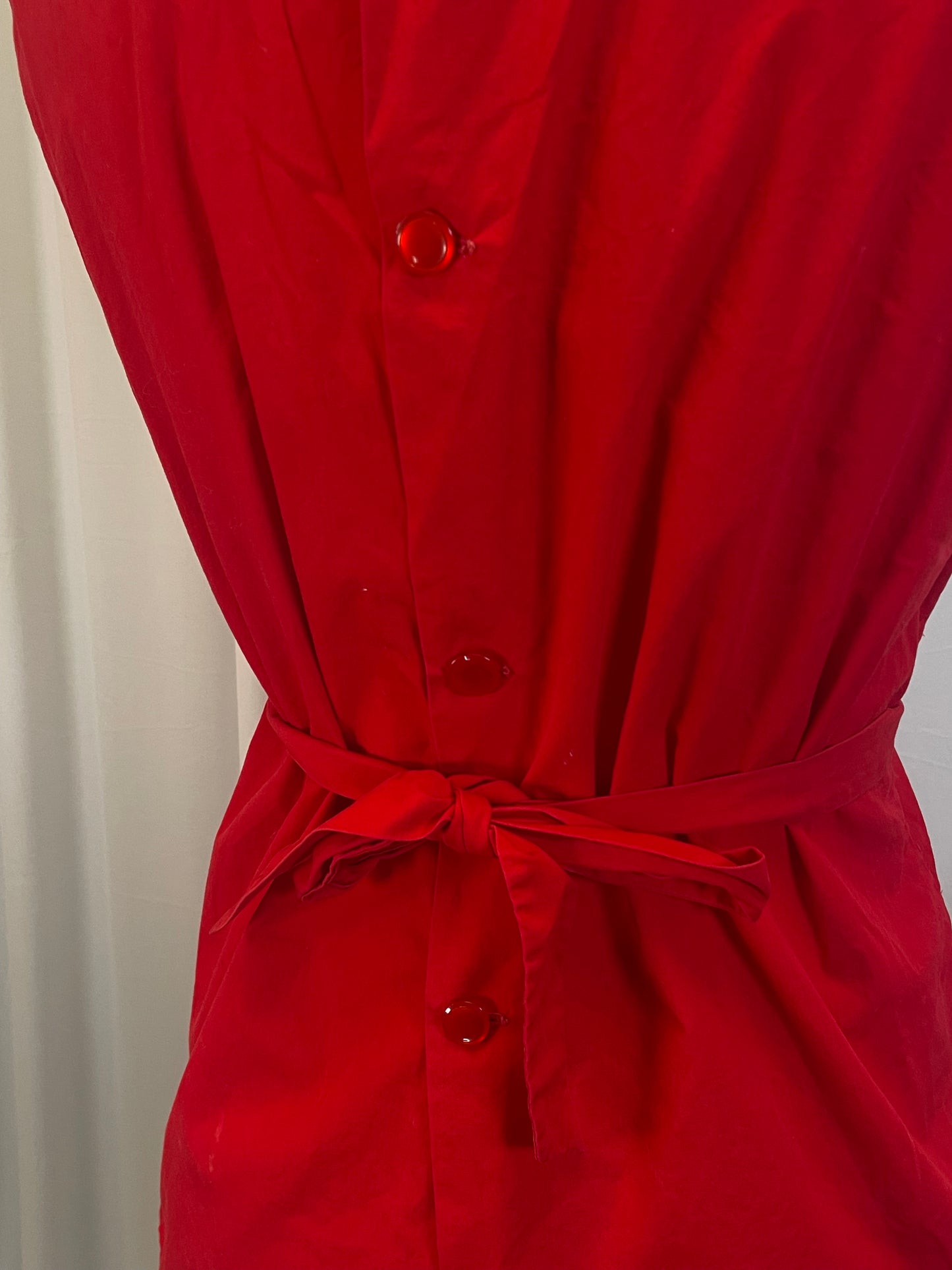 Vintage 50’s/60’s Red Apron-style Top, sz m
