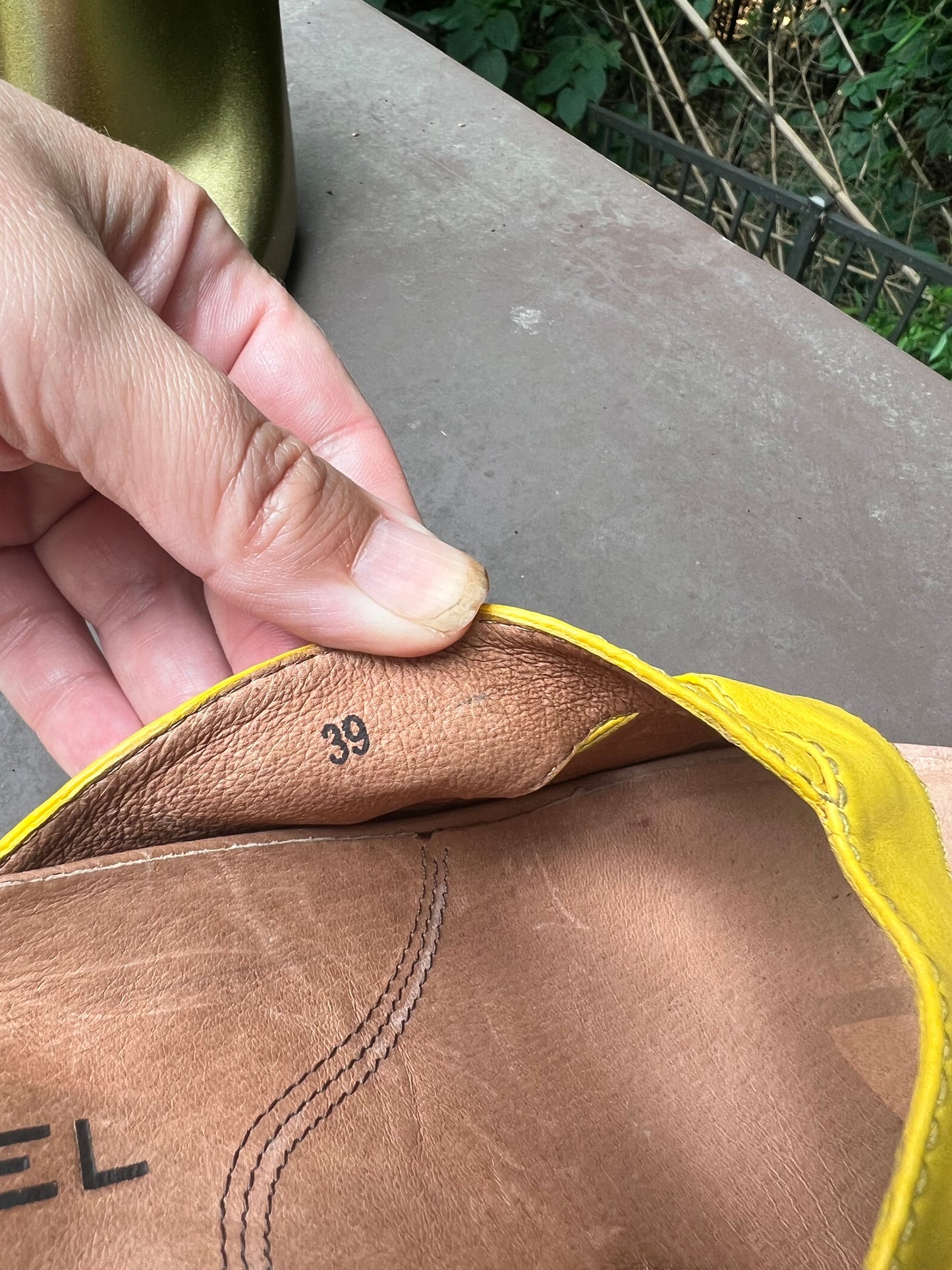 Yellow Biviel (Anthropologie) Wedge Sandals, size 8