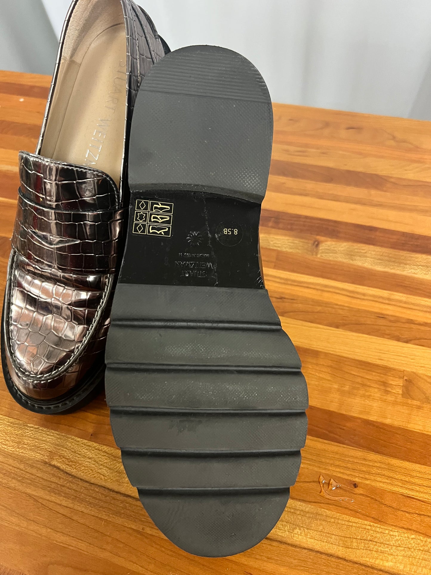 Stuart Weitzman Metallic Loafers size 8.5