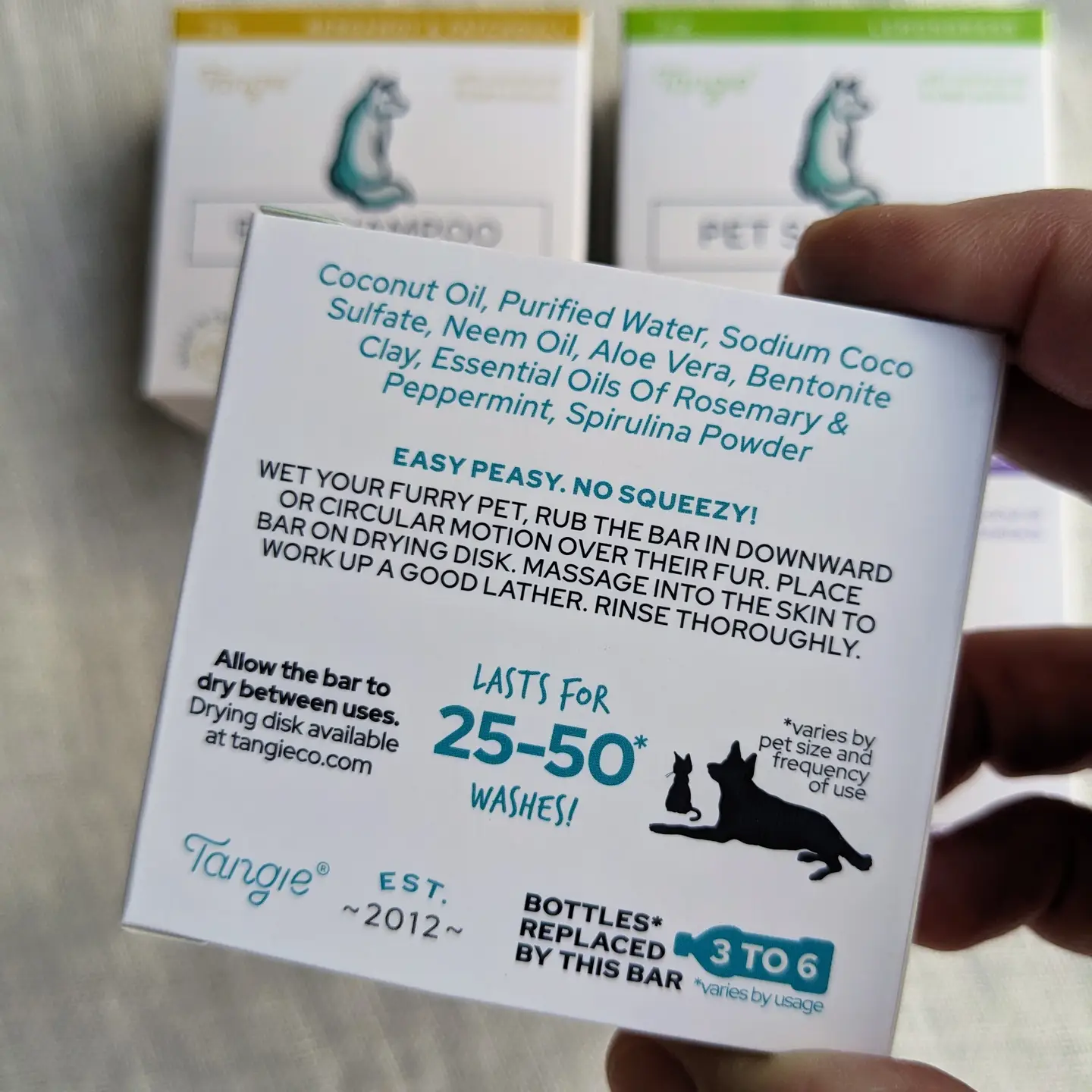 Tangie Rosemary Mint & Spirulina Pet Shampoo Bar-Soothing || Zero Waste