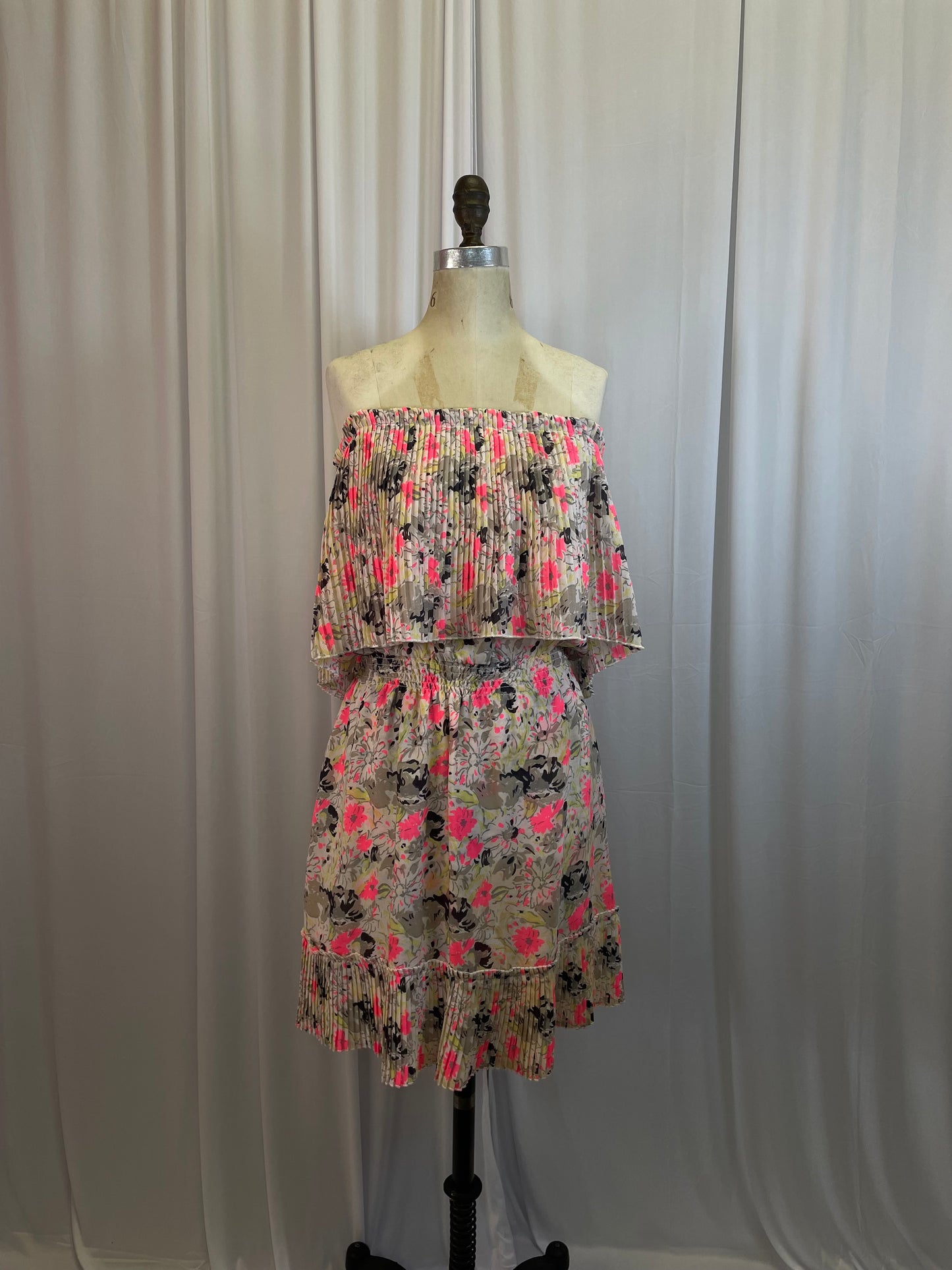 Parker Strapless Ruffle Mini Dress, size large
