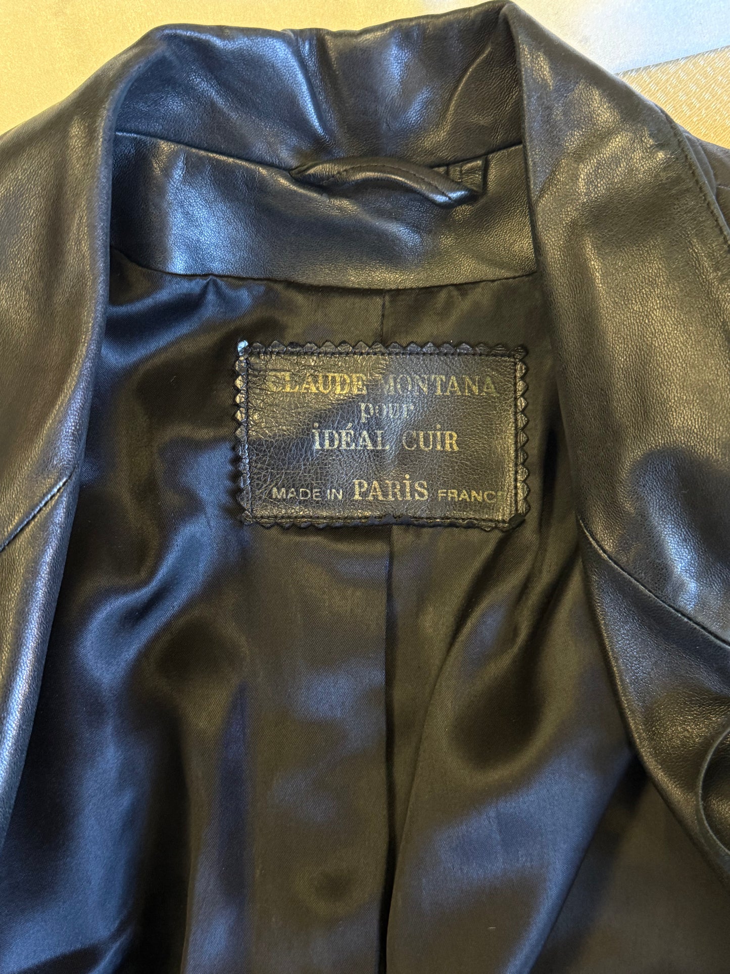 Designer Claude Montana Leather Jacket