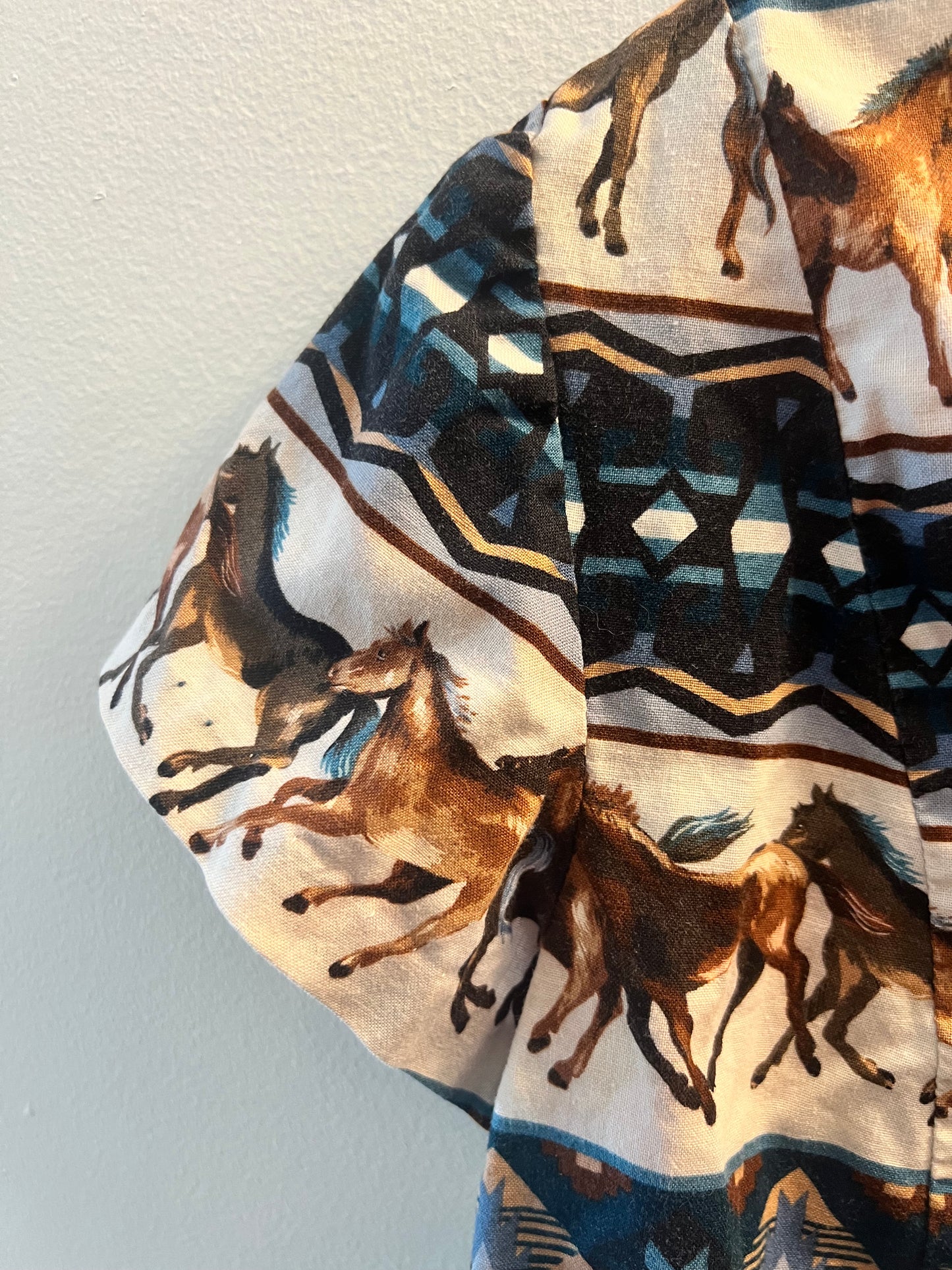 Western/Equestrian Print Crisscross Back Top