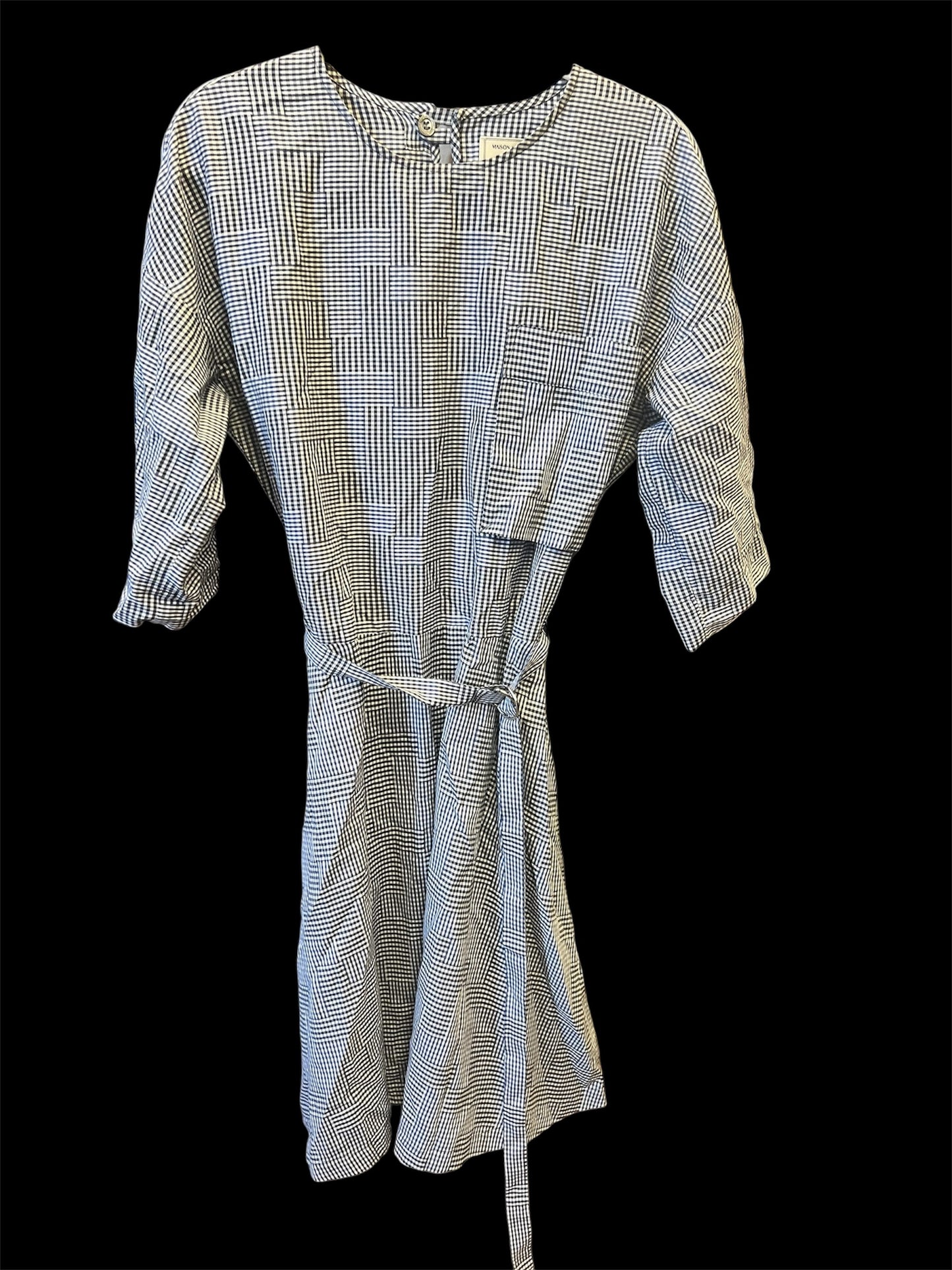 Maison Kitsuné Black/White Gingham Dress, size 40 (large)